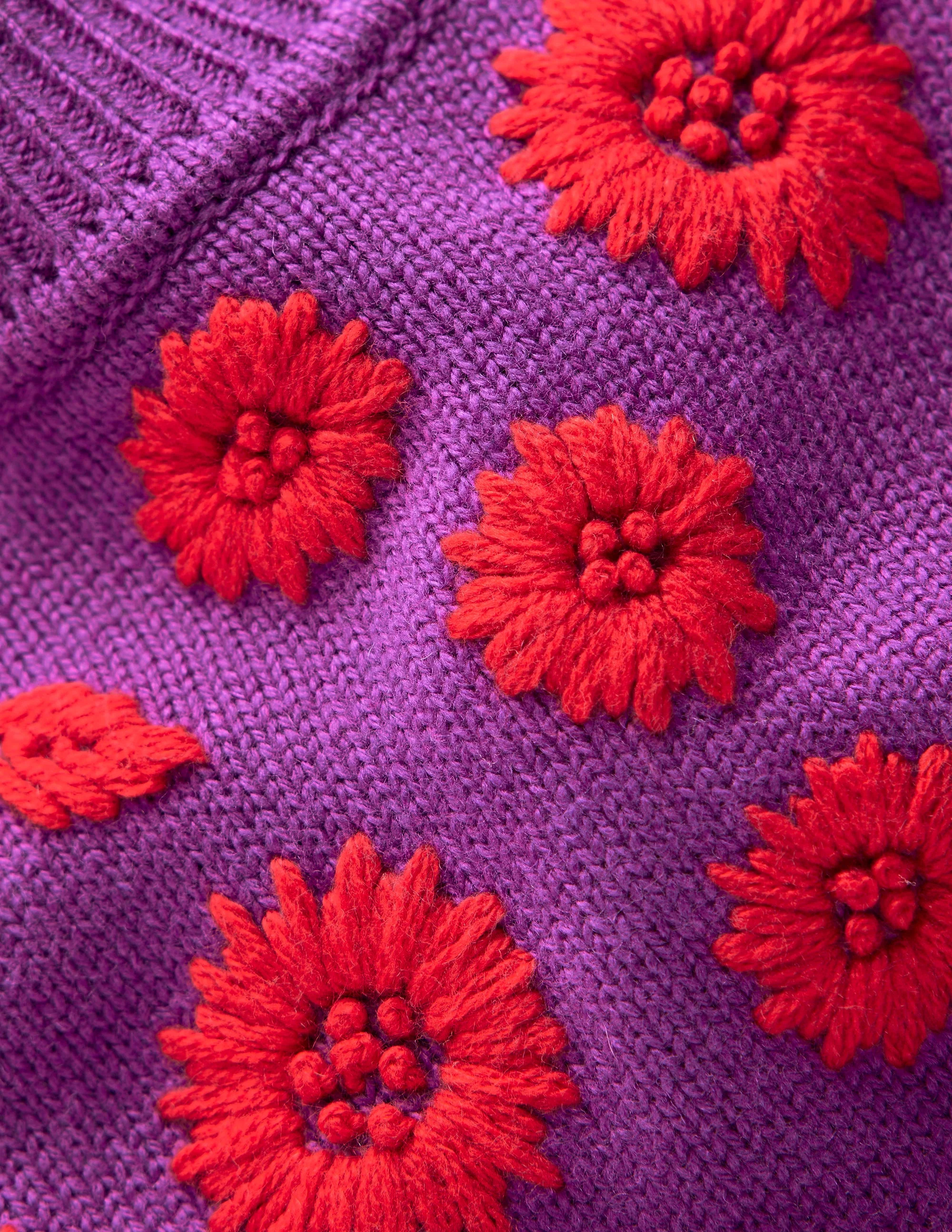 Pullover mit Blumenstickerei-Amethystviolett - Image 6