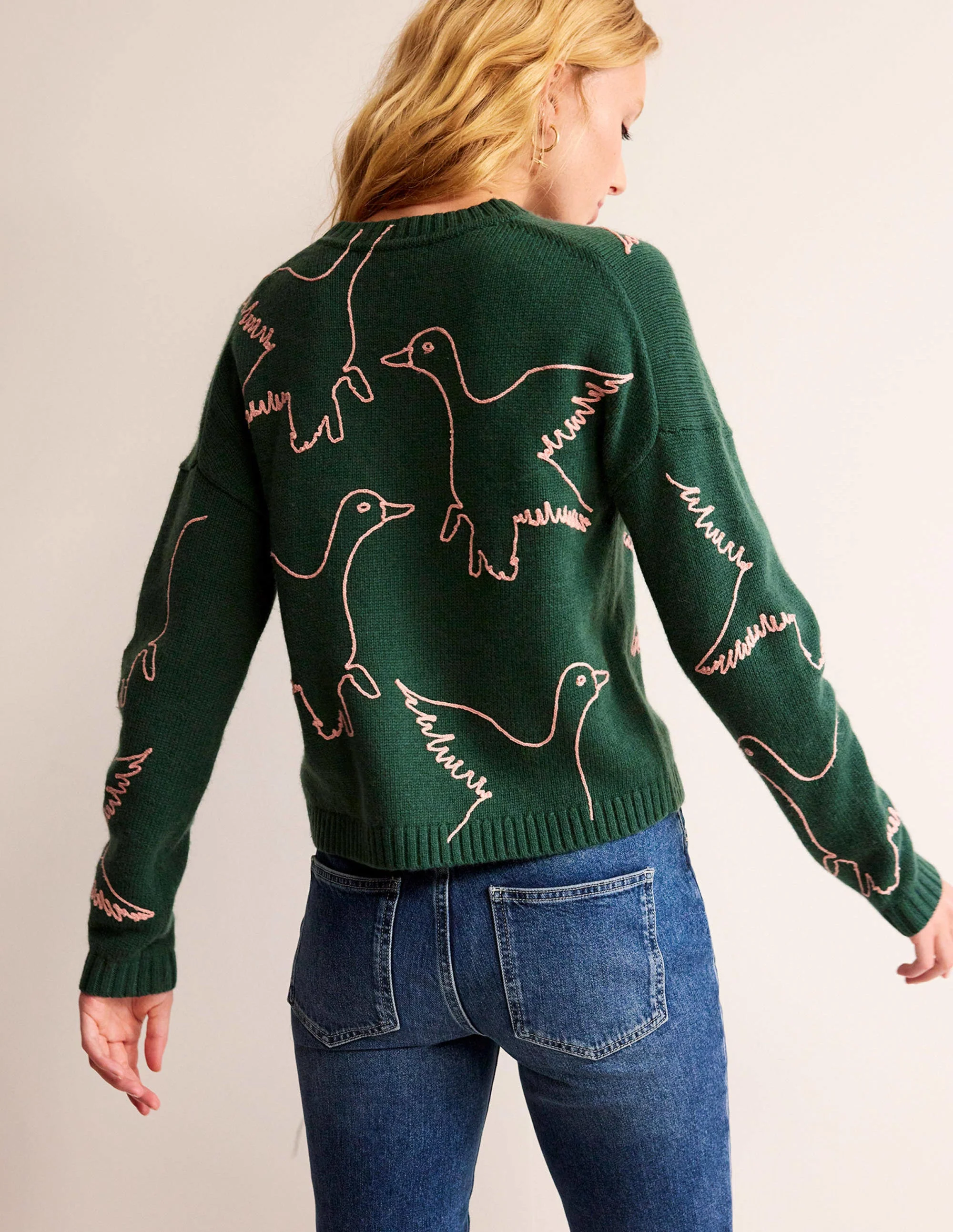 Pullover mit Enten-Stickerei-Amazonasgrün - Image 3