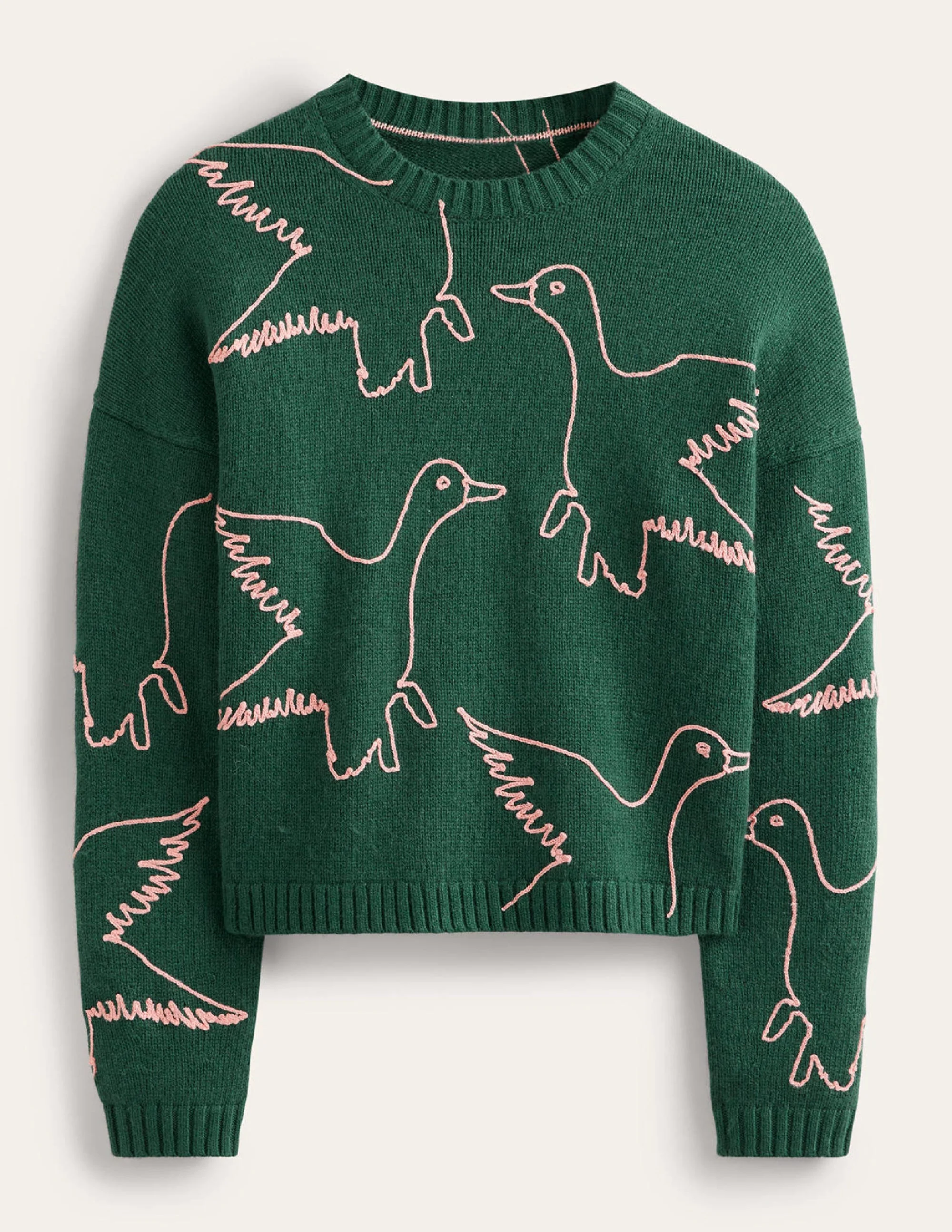 Pullover mit Enten-Stickerei-Amazonasgrün - Image 5