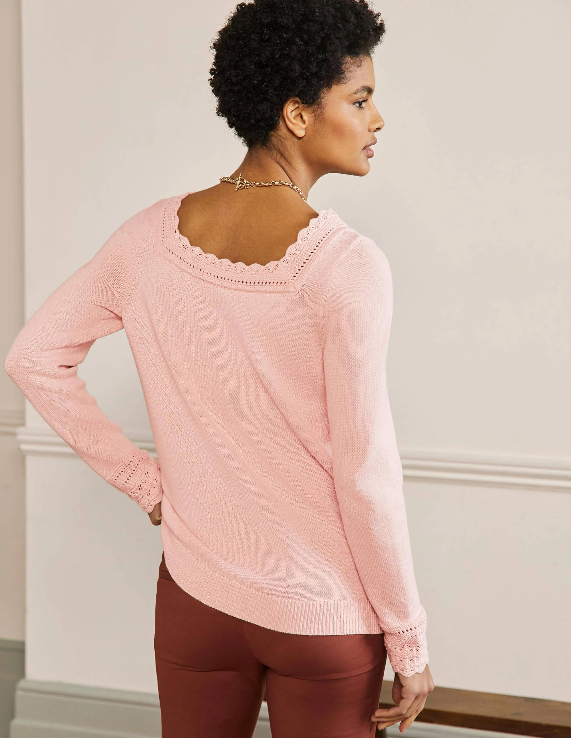 Pullover mit gehäkeltem Muschelsaum-Milchshake - Image 3