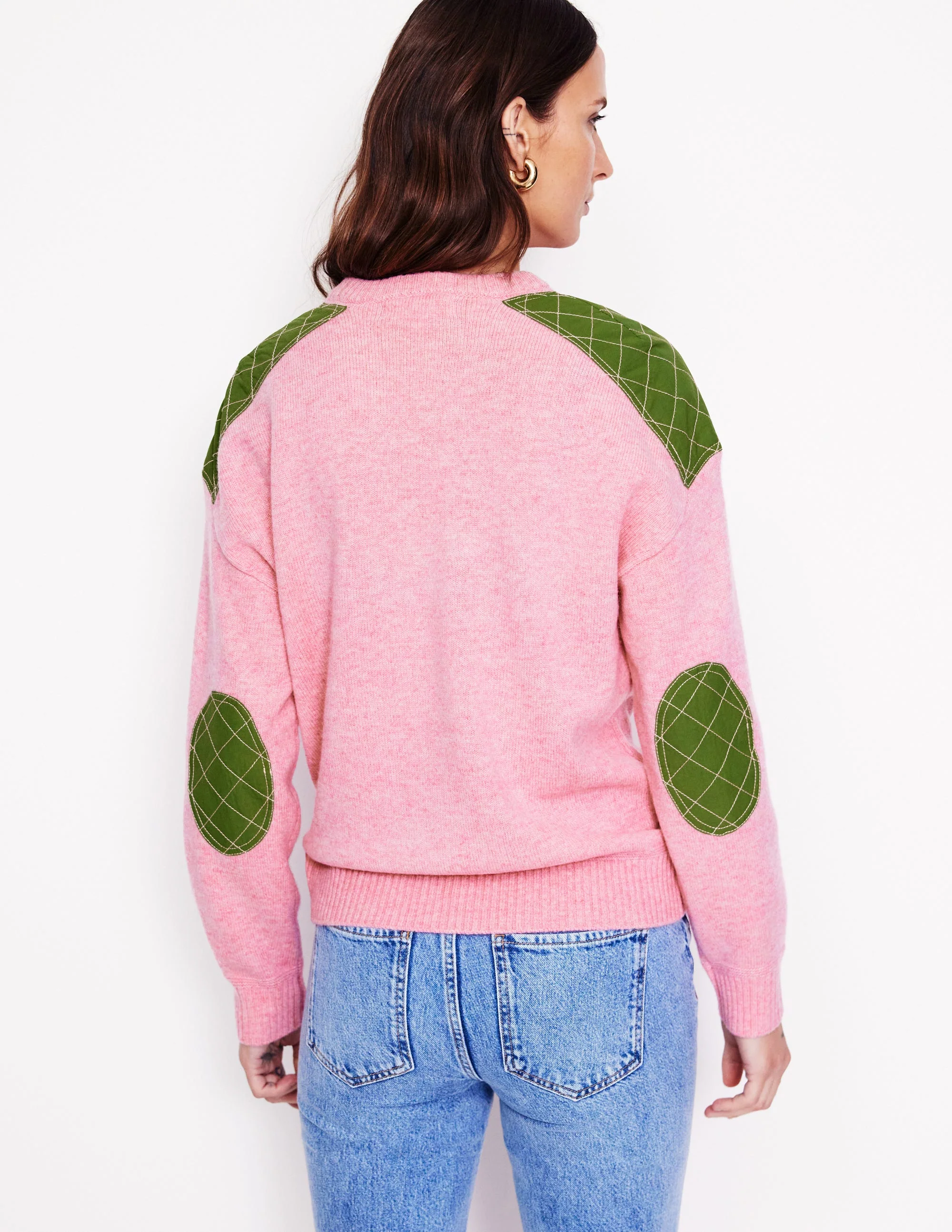 Pullover mit gesteppten Aufnähern-Pink Icing - Image 3