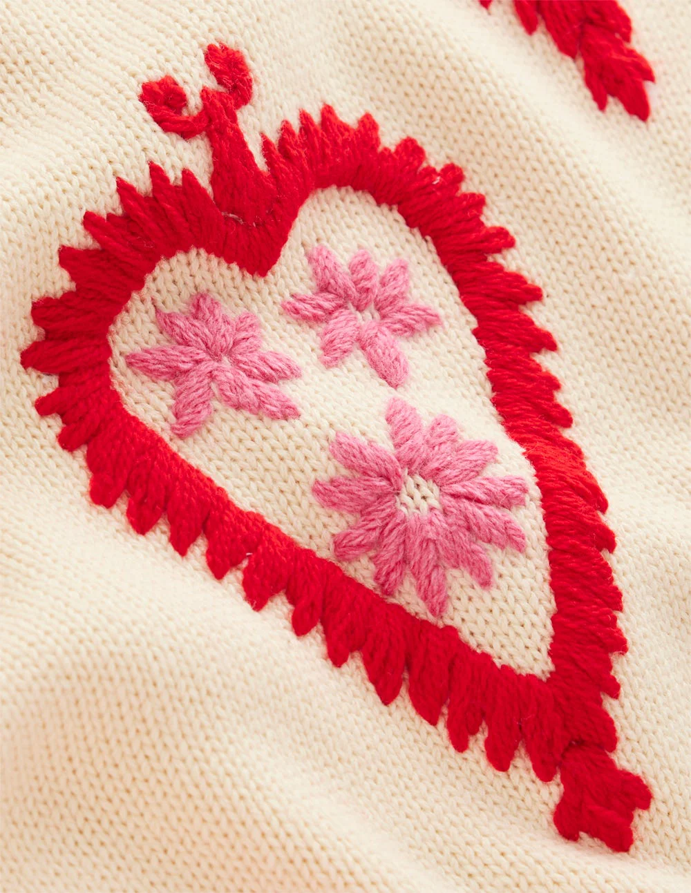 Pullover mit Grafikstickerei-Warmes Naturweiß, Herzen - Image 6