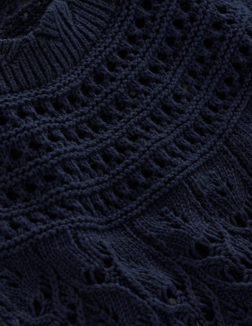 Pullover mit Häkel-Muster-Mix-Marineblau - Image 7