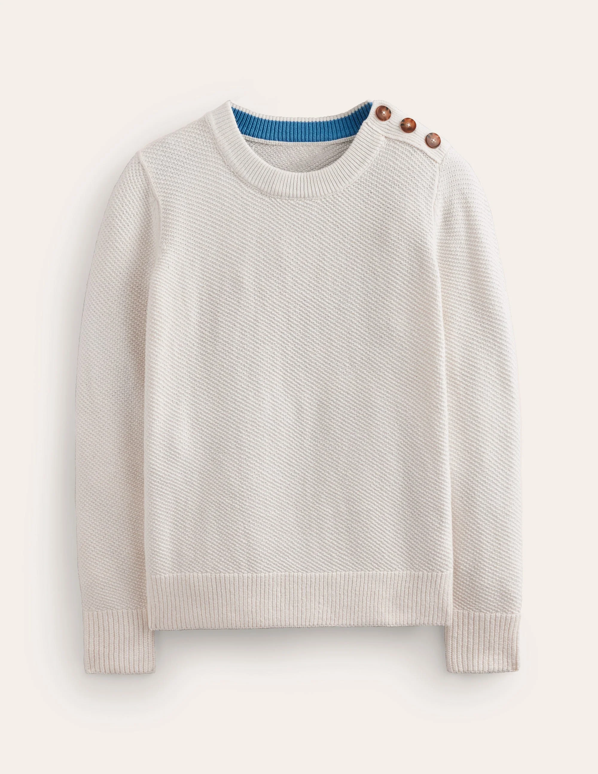 Pullover mit Knopfdetail und Ziernaht-Warmes Naturweiß - Image 5