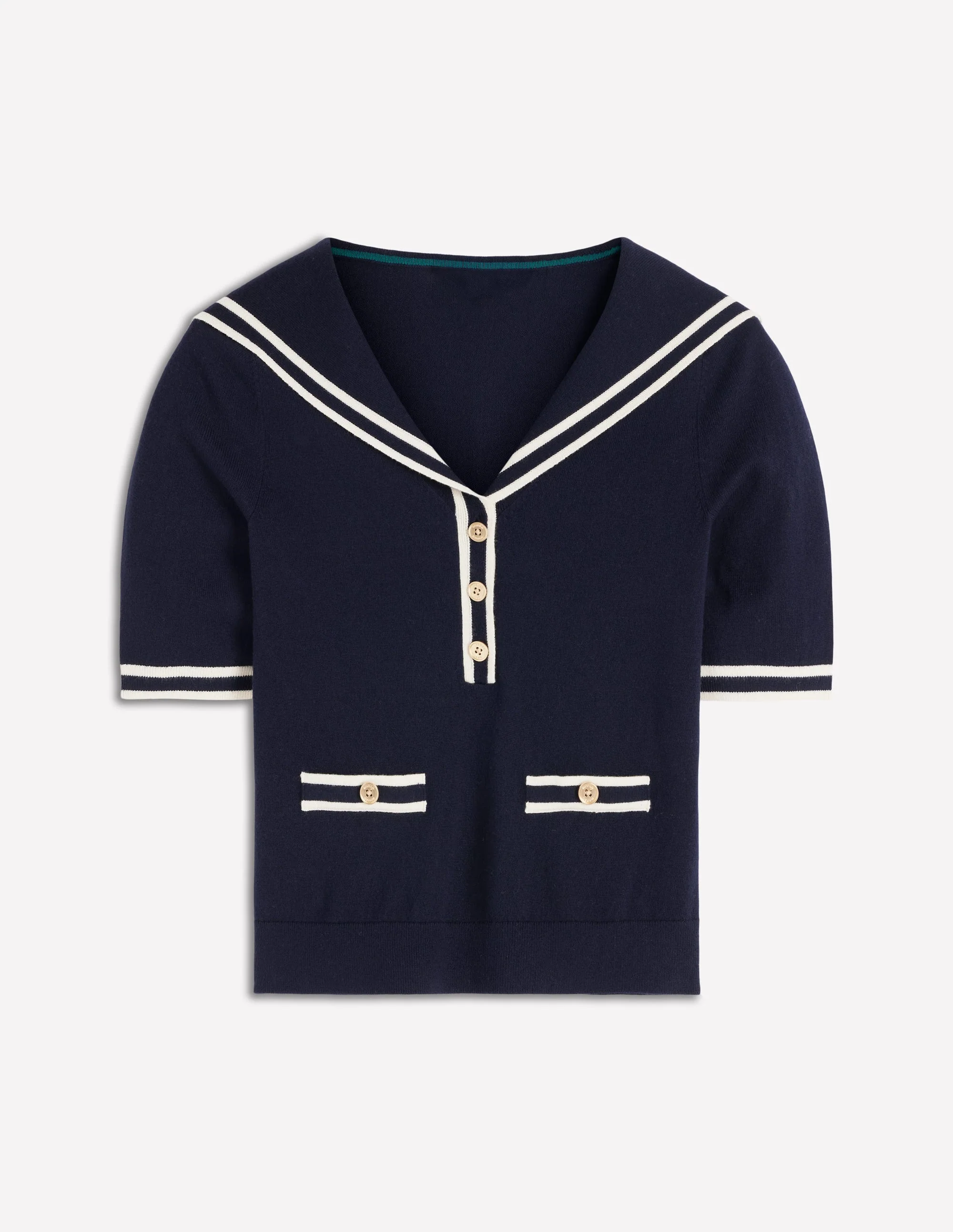 Pullover mit Matrosenkragen-Marineblau - Image 7