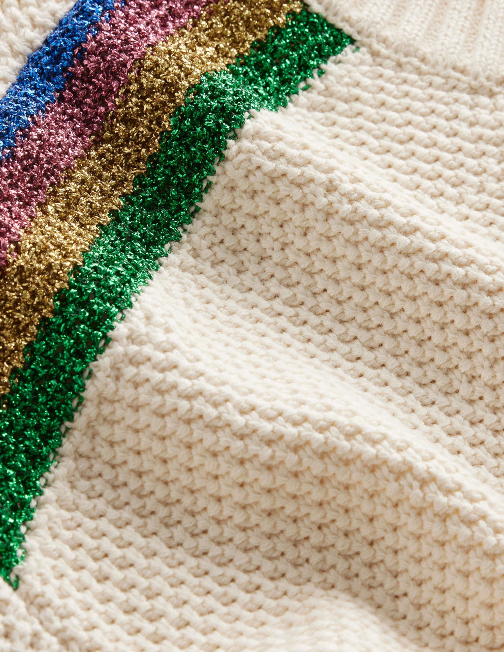 Pullover mit Metallic-Streifen-Warmes Naturweiß - Image 7