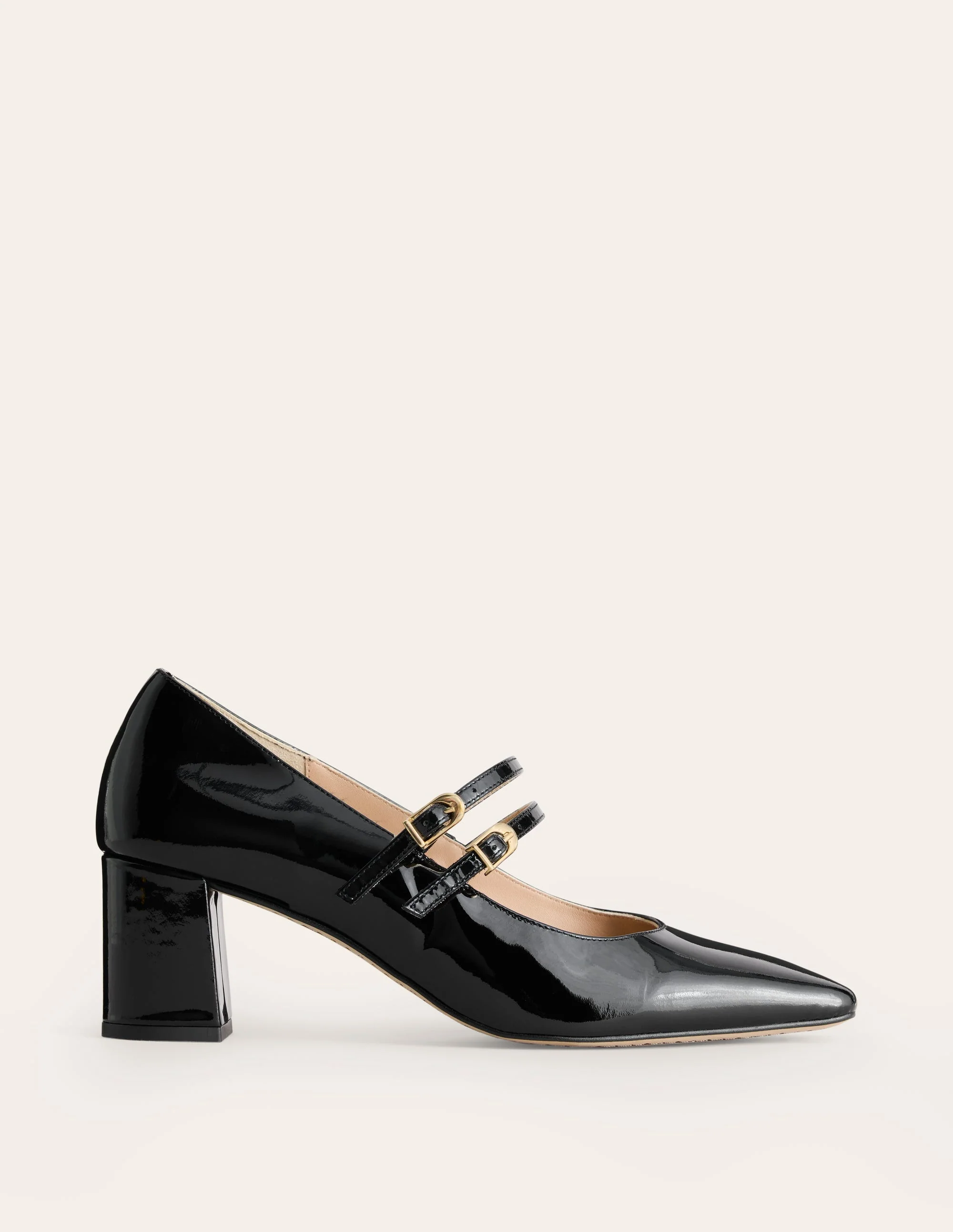 Pumps mit Blockabsatz-Schwarz Lack - Image 2