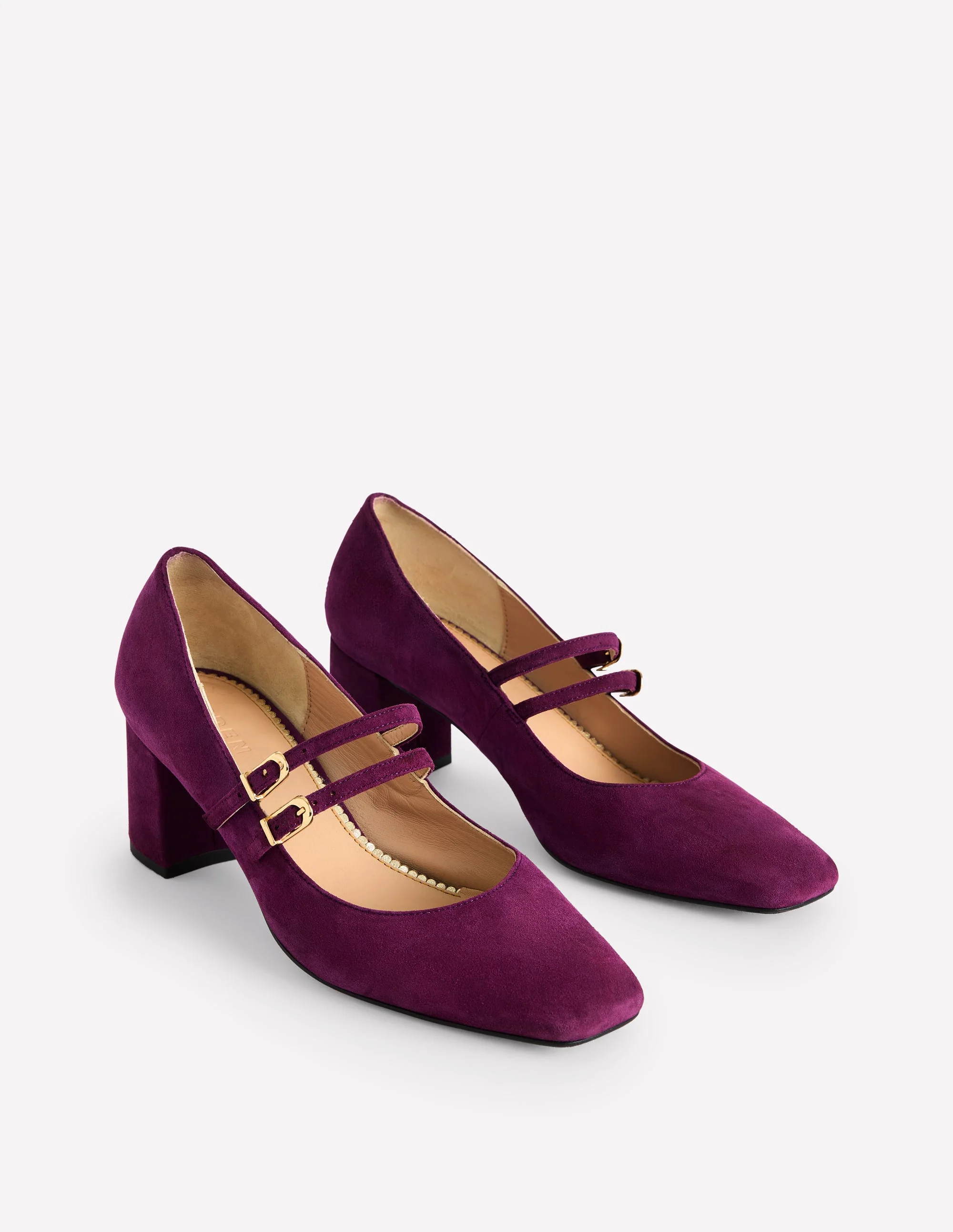 Pumps mit Blockabsatz-Zwetschge Wildleder - Image 3