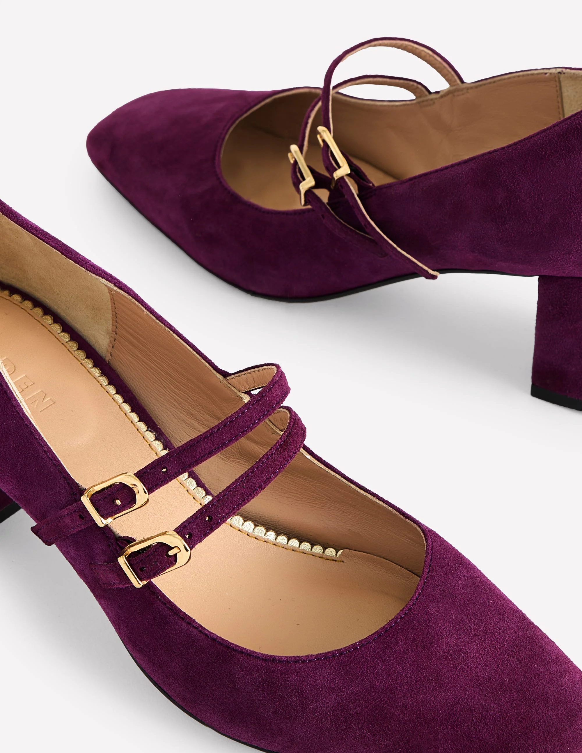 Pumps mit Blockabsatz-Zwetschge Wildleder - Image 4