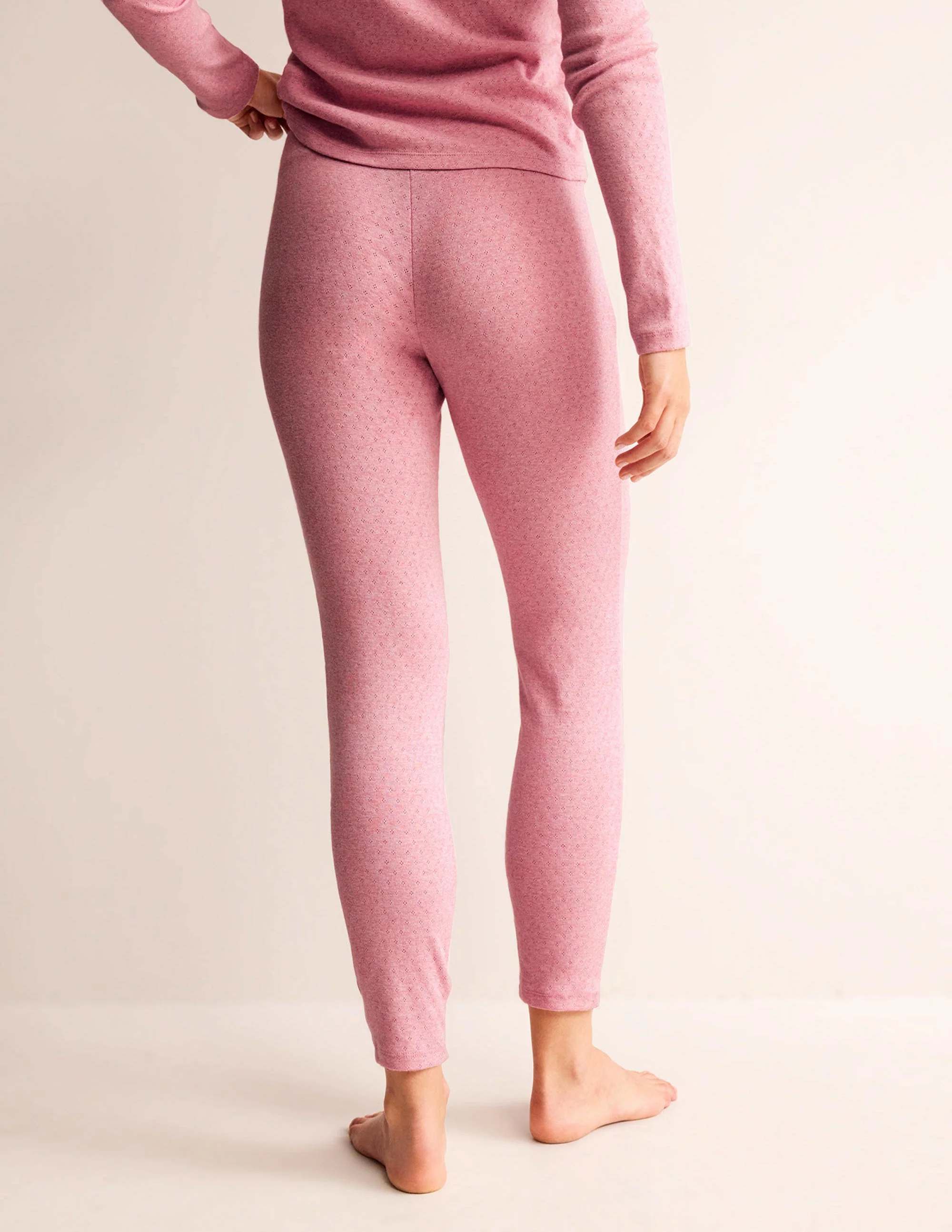 Pyjama-Leggings aus Jersey-Hellrosa Meliert - Image 3