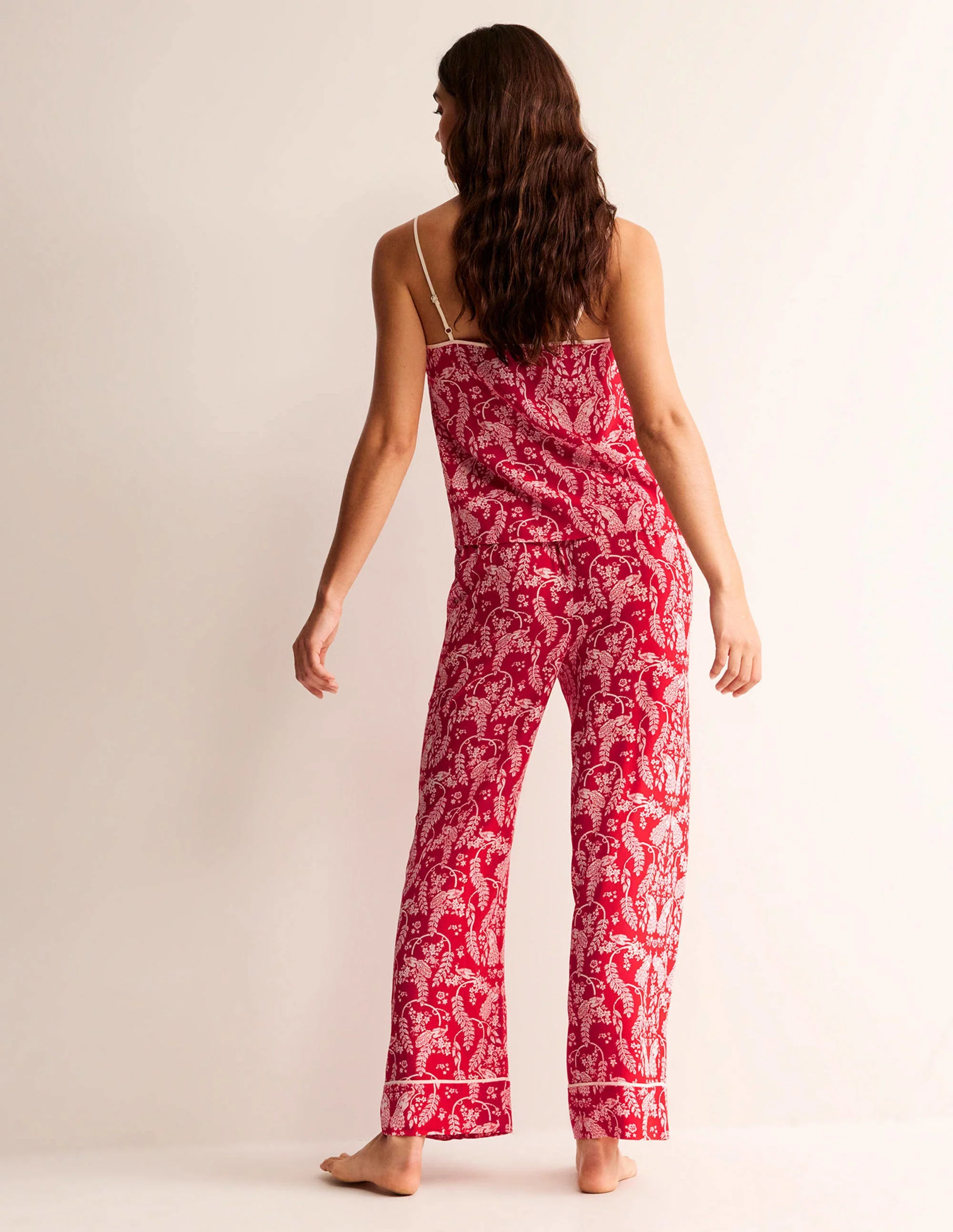 Pyjama-Set aus Seide-Pepperoni, Pfau - Image 2