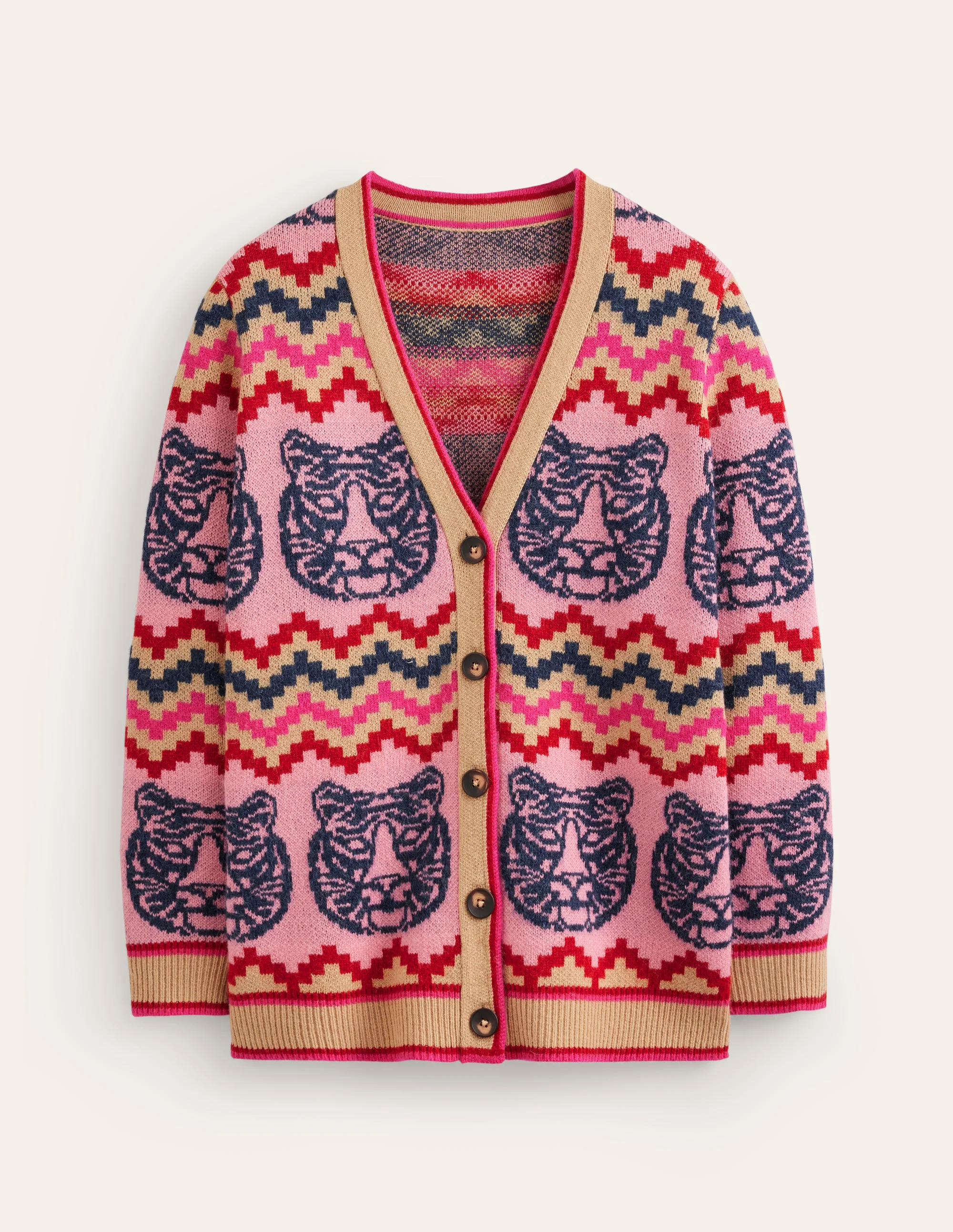 Quinn Strickjacke im Boyfriend-Stil-Bunt, Tiger - Image 6