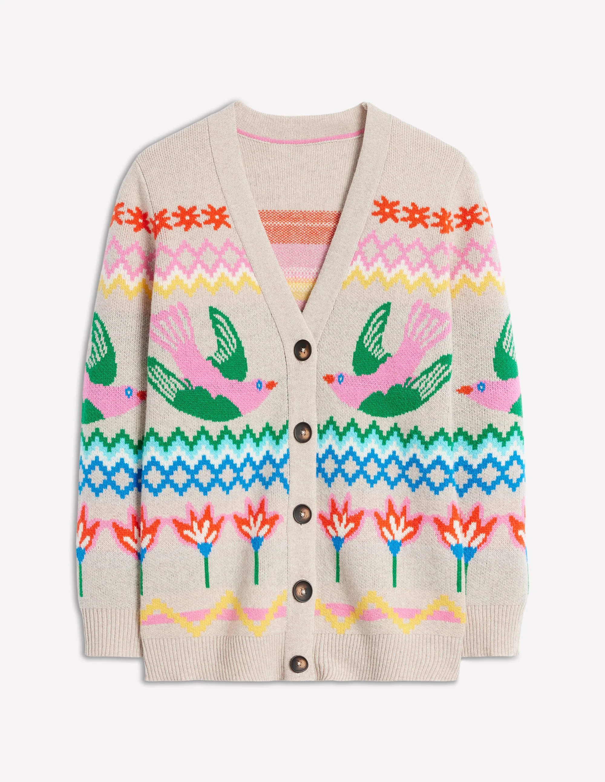 Quinn Strickjacke im Boyfriend-Stil-Hafer eliert, Vögel - Image 6