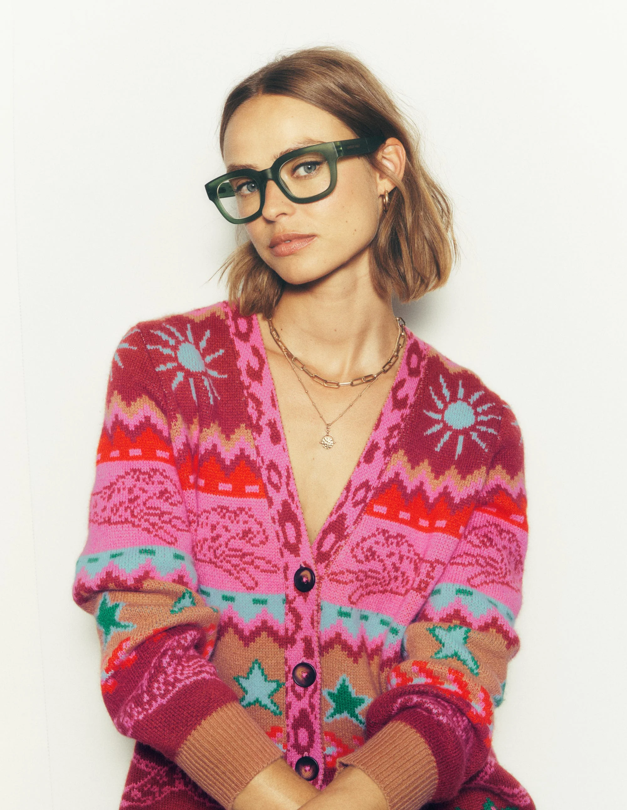 Quinn Strickjacke im Boyfriend-Stil-Kamelbraun, Geparden - Image 6