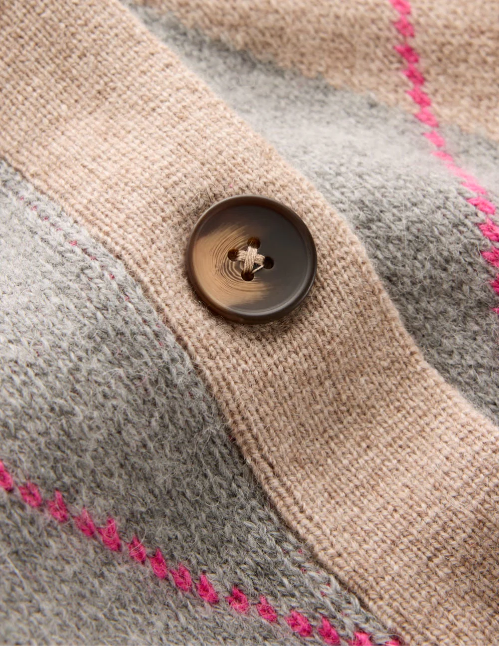 Quinn Strickjacke im Boyfriend-Stil-Neutral Argyle - Image 9