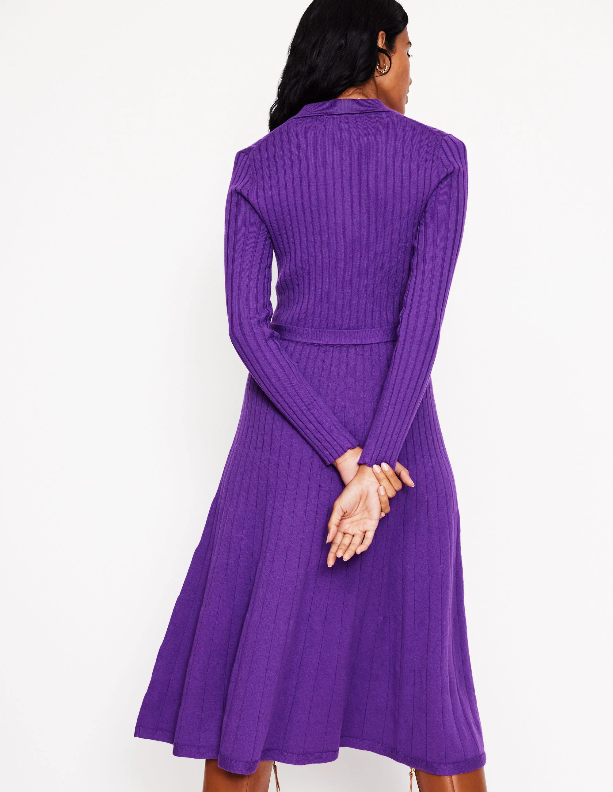 Rachel Gestrickes Hemdblusenkleid-Amethyst - Image 3
