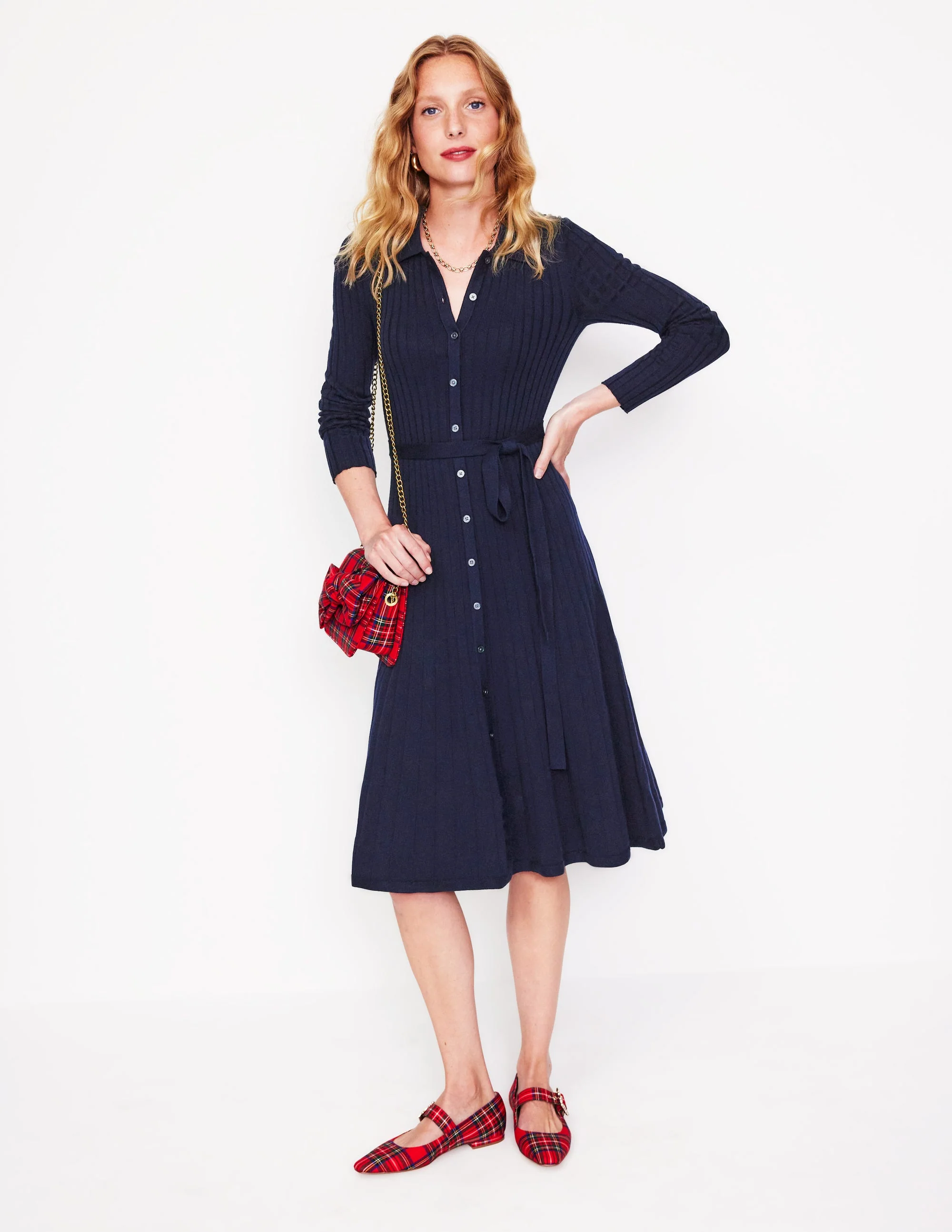 Rachel Gestrickes Hemdblusenkleid-Aqua Marine Marl - Image 2