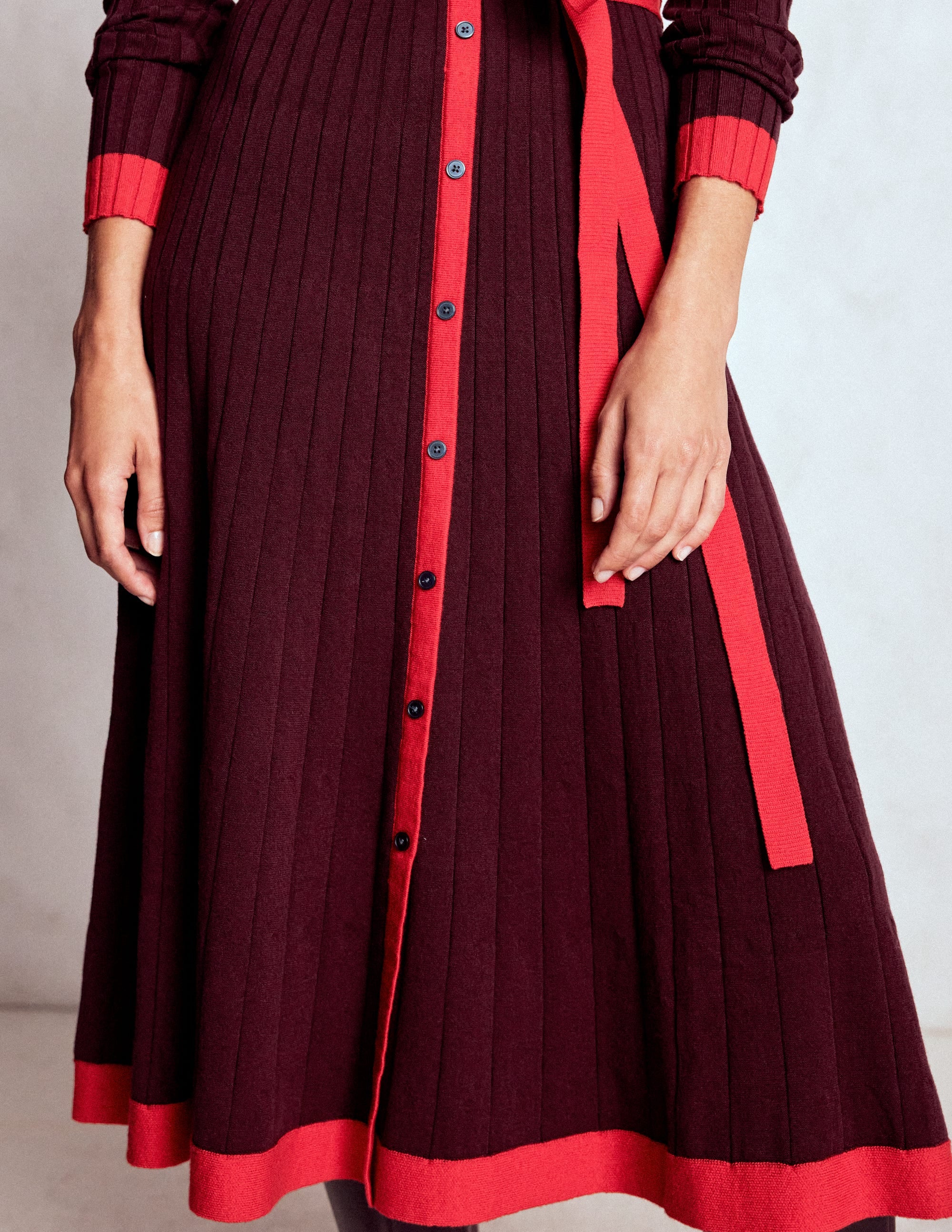 Rachel Gestrickes Hemdblusenkleid-Dunkelviolett - Image 2