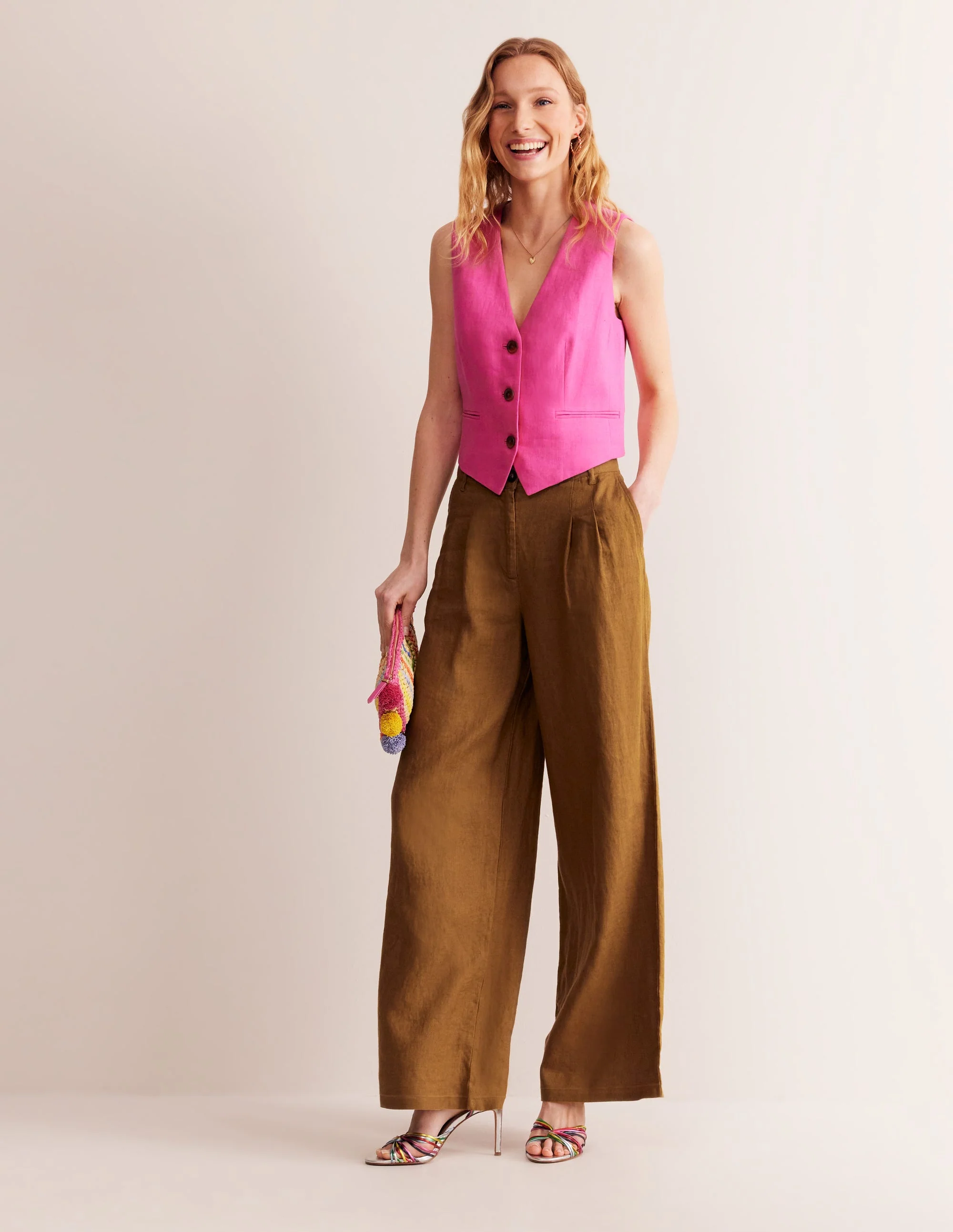 Regent Plissierte Leinenhose-Black - Image 6