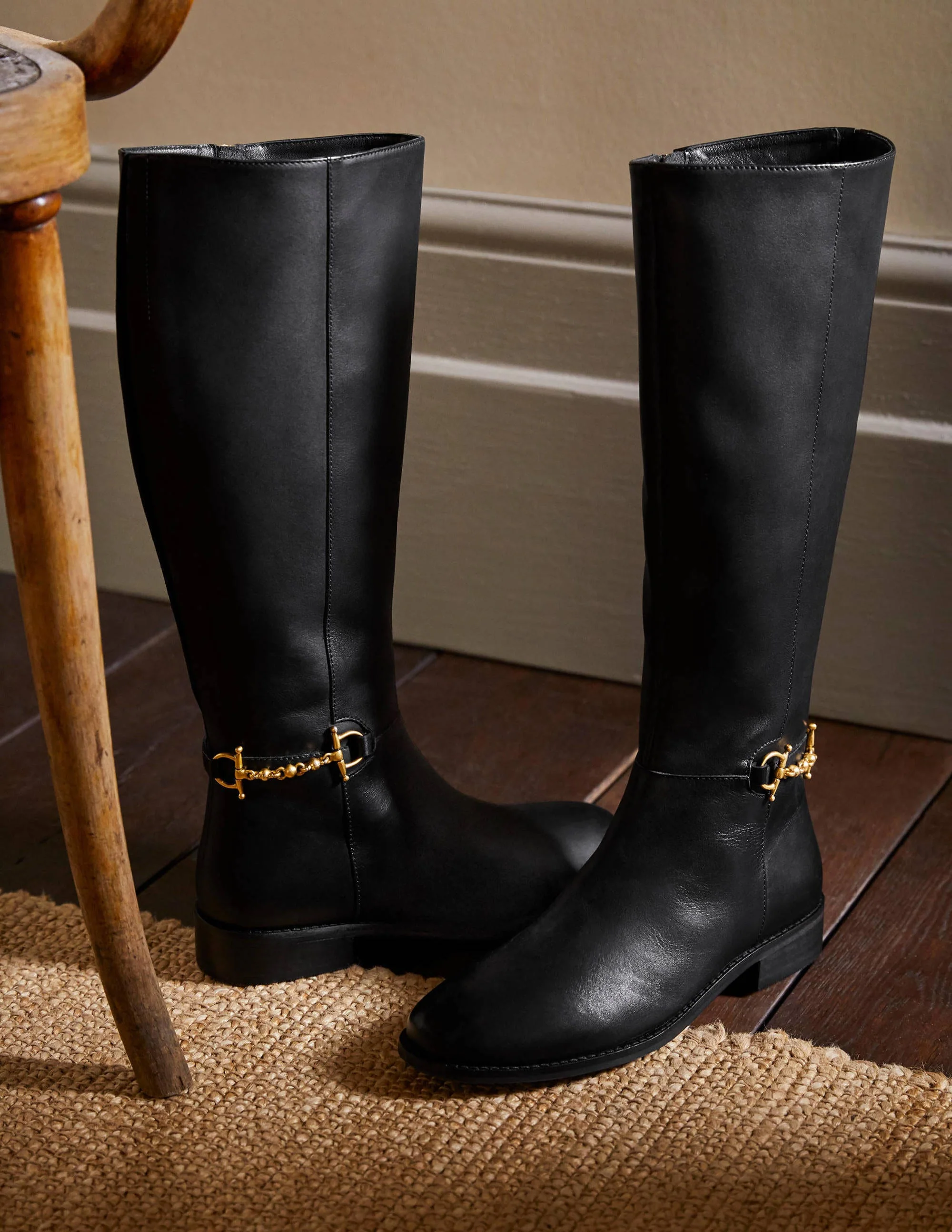 Reitstiefel mit Trense-Schwarz