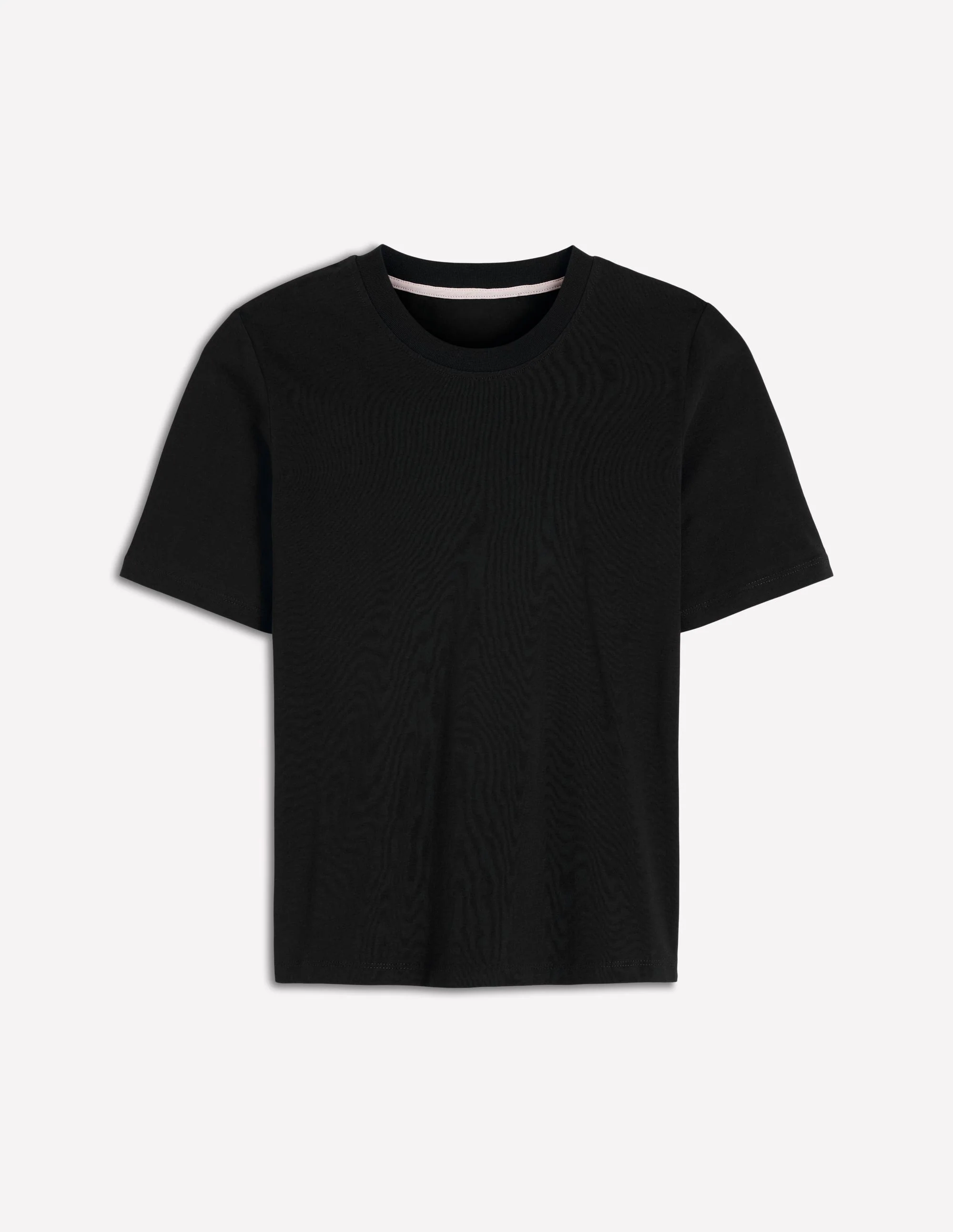 Ren Baumwoll-T-Shirt mit Rundhalsausschnitt-Schwarz - Image 5
