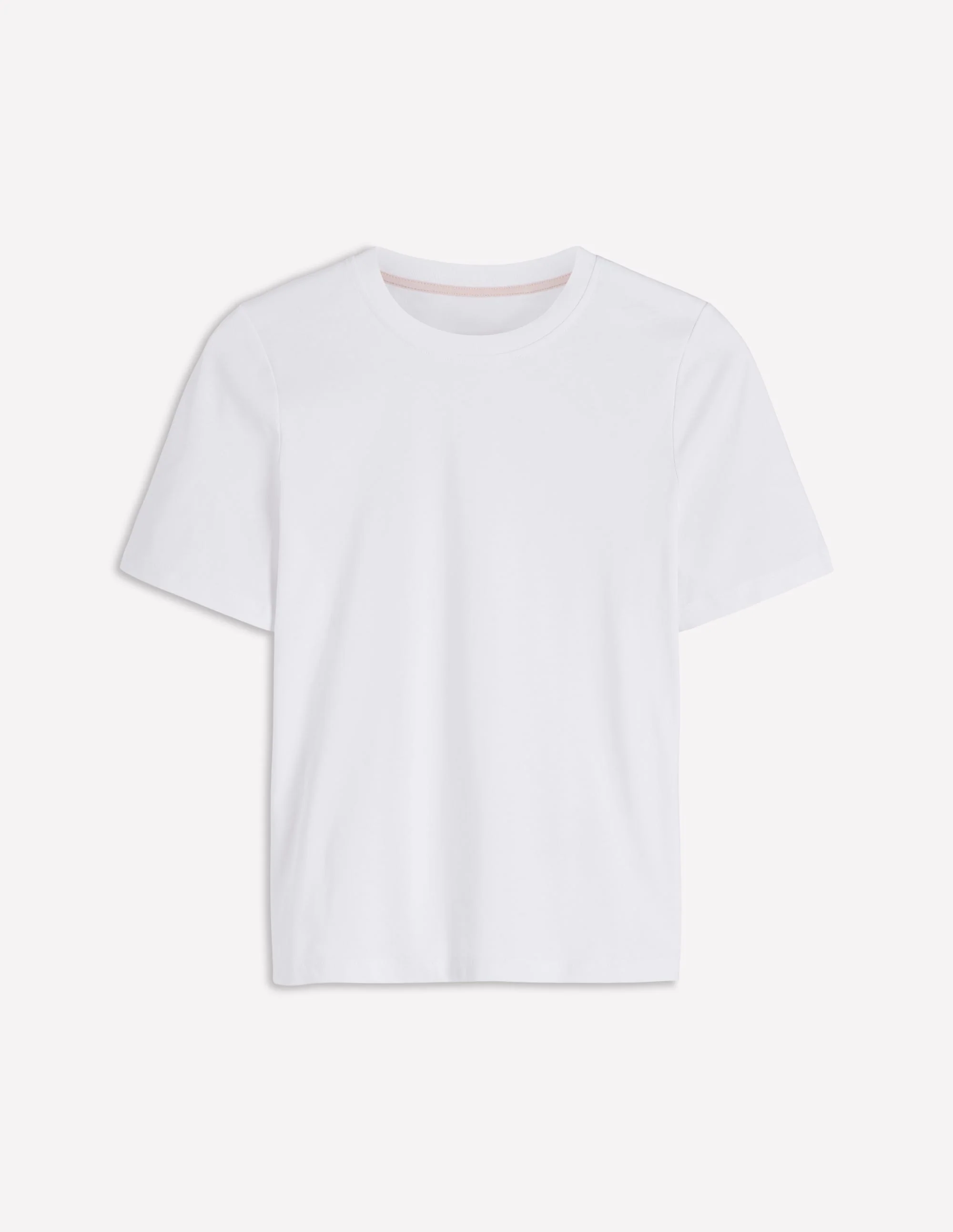 Ren Baumwoll-T-Shirt mit Rundhalsausschnitt-Weiß - Image 4