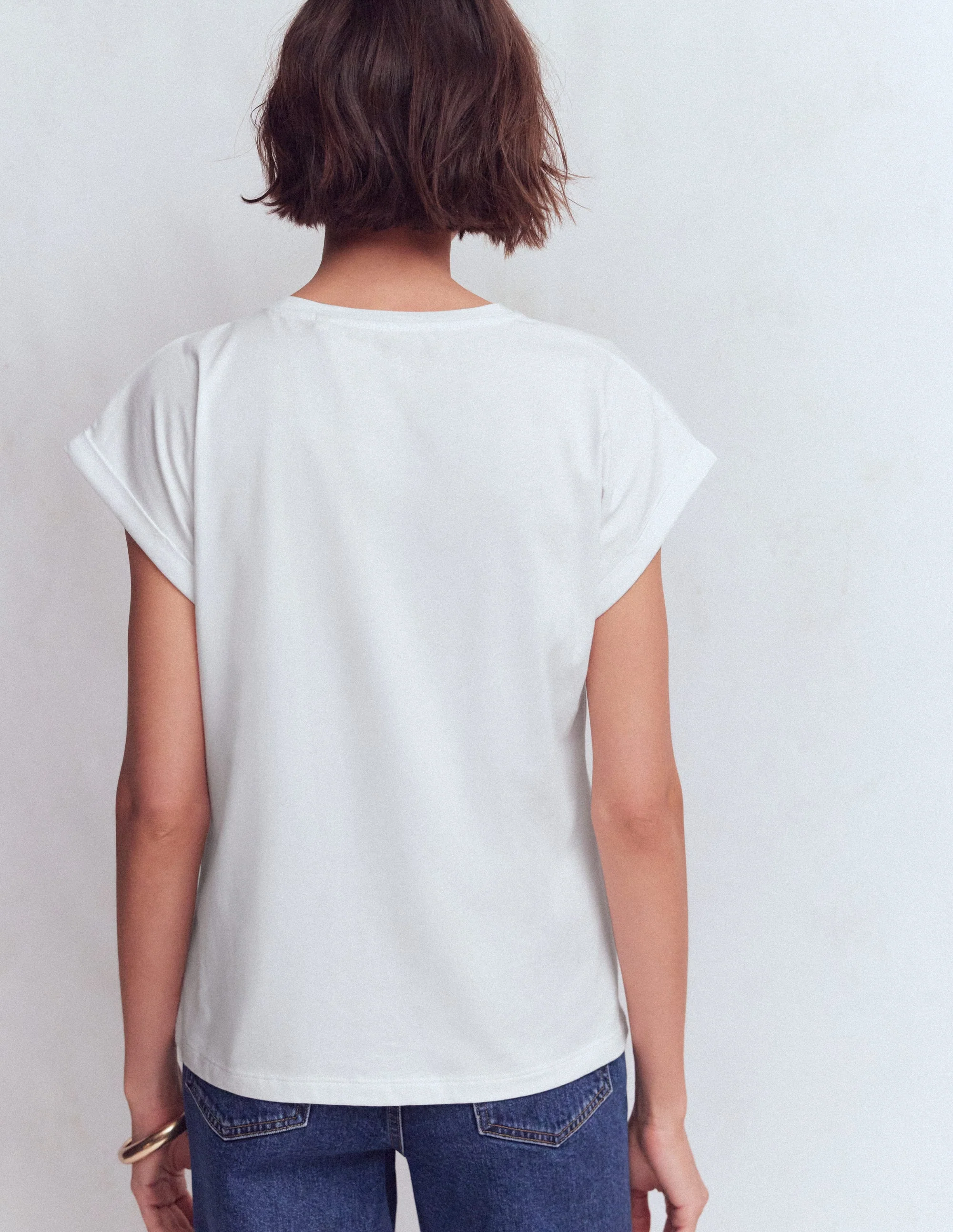 Ren T-Shirt mit umgeschlagenen Ärmeln-Weiß - Image 3