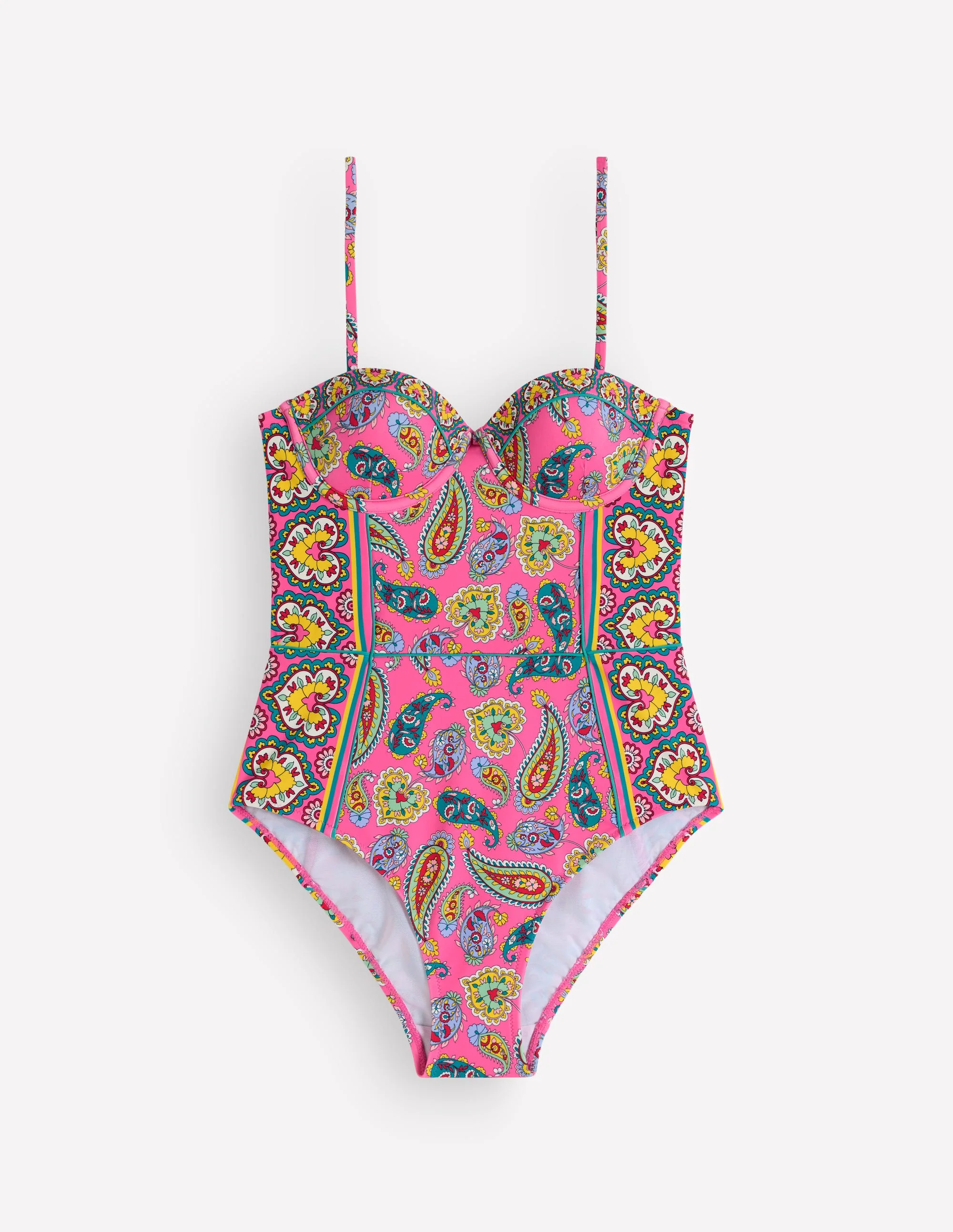 Rhodes Badeanzug in Körbchengröße-Sangria Sunset Pink, Paisley - Image 5