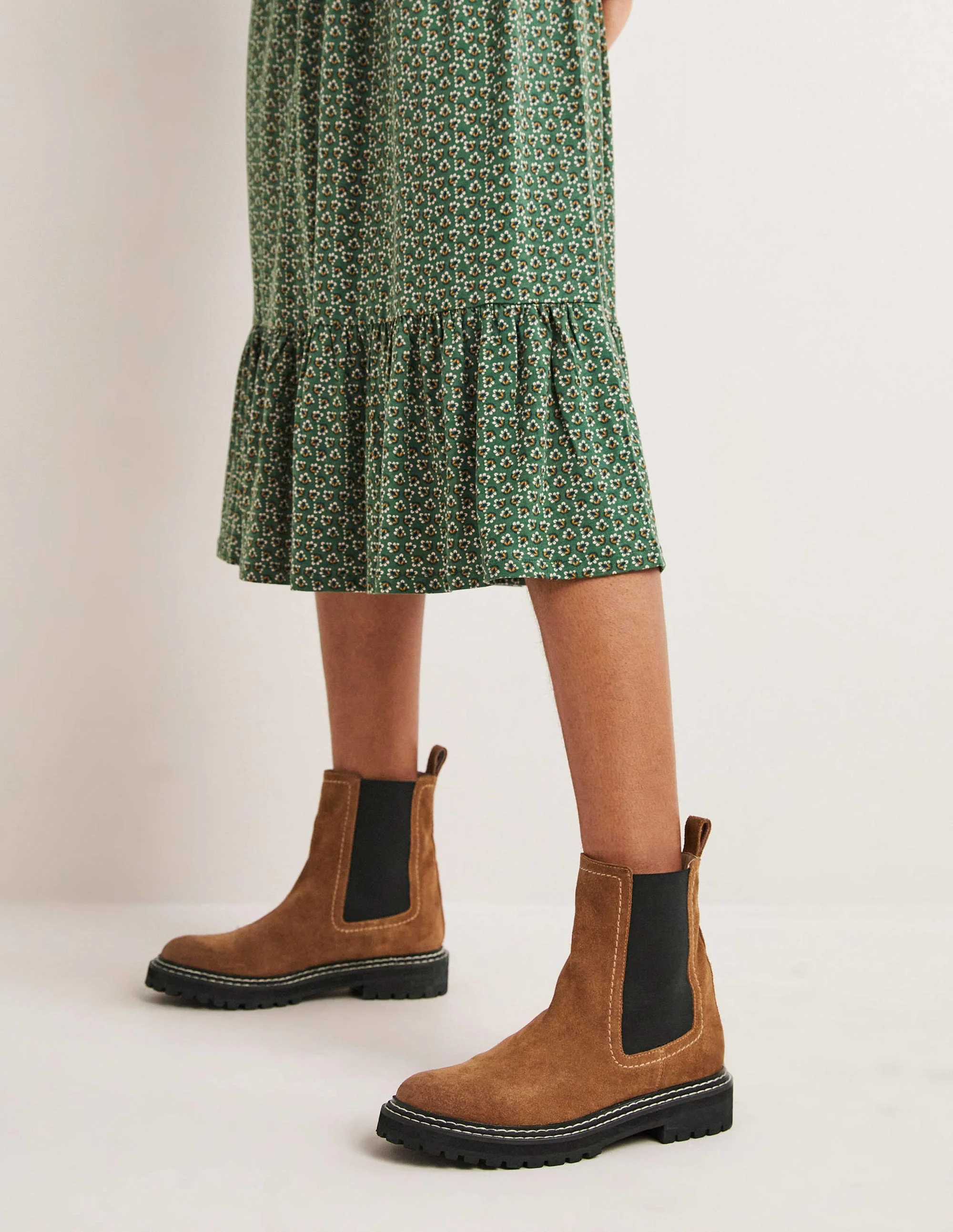 Robuste Chelsea-Boots-Goldbraun