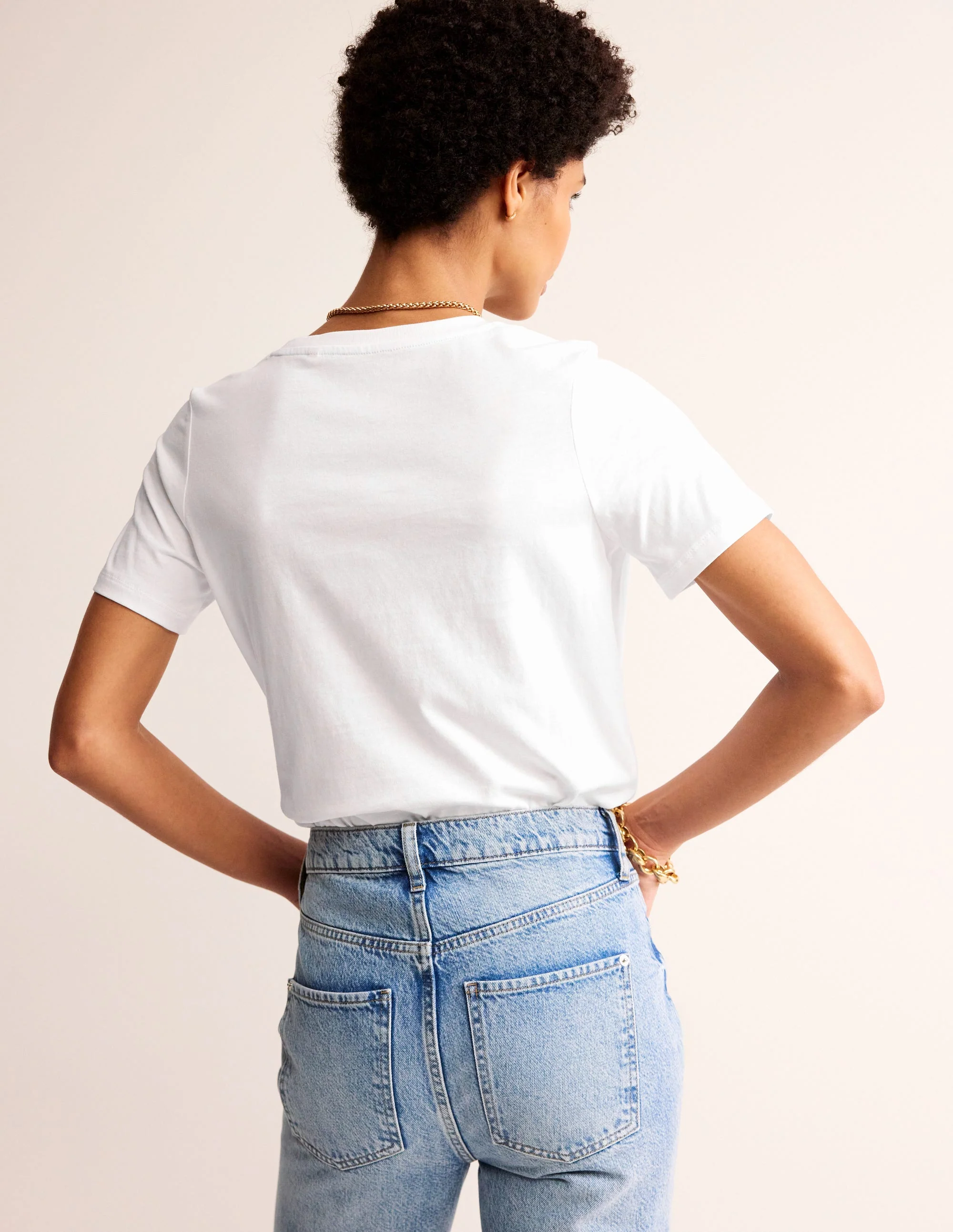 Rosa Besticktes T-Shirt-Weiß, Oops A Daisy - Image 3