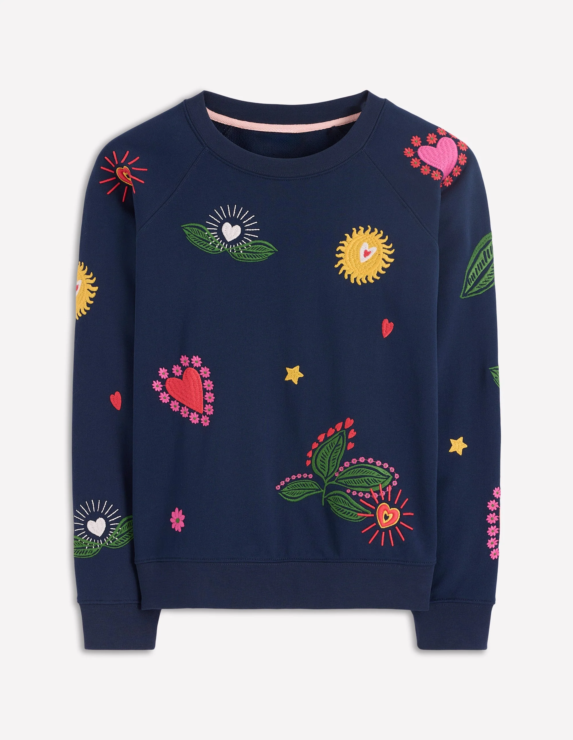 Rosa Sweatshirt mit Stickerei-Navy/Bunt, Stickerei - Image 6