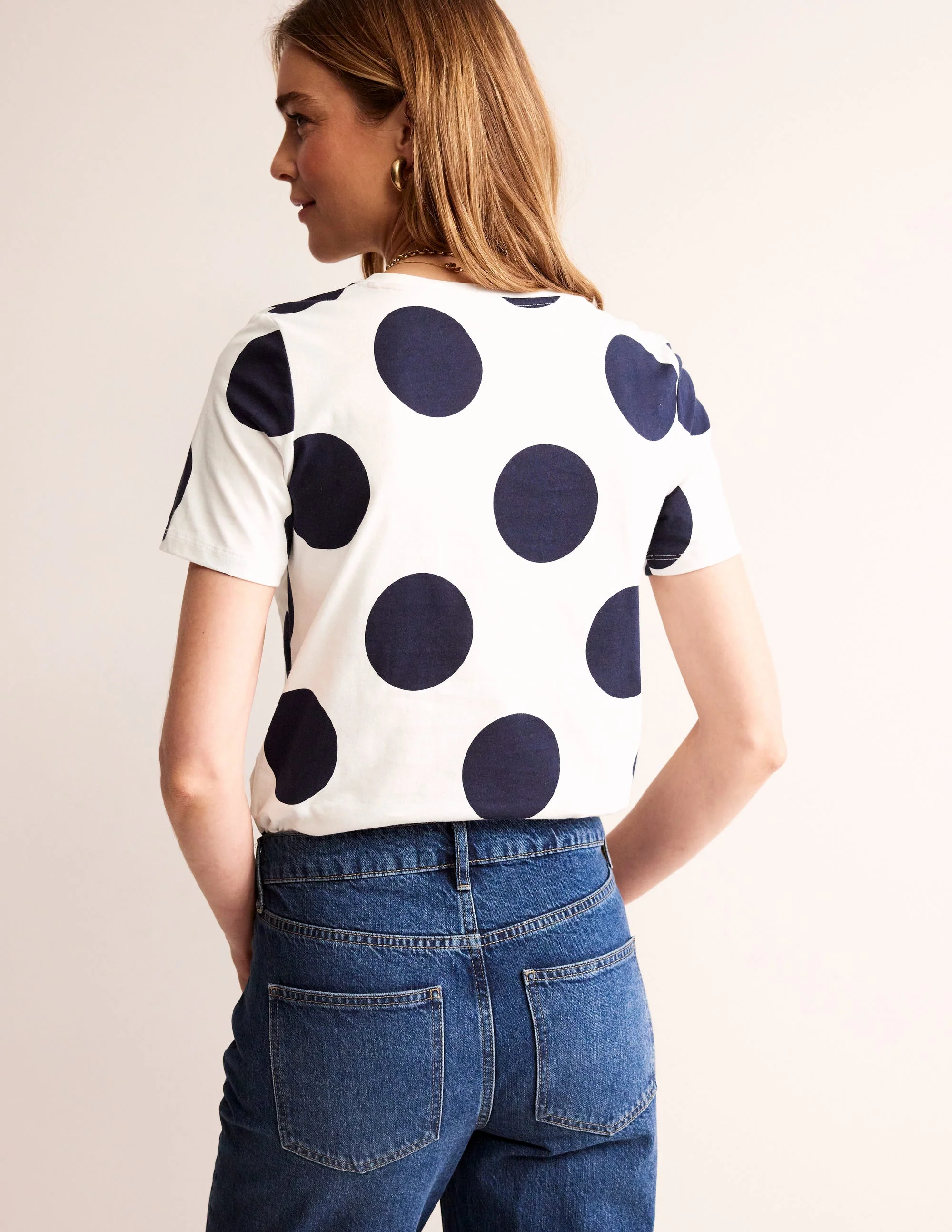 Rosa T-Shirt mit Druck-Naturweiß, Punkte - Image 3