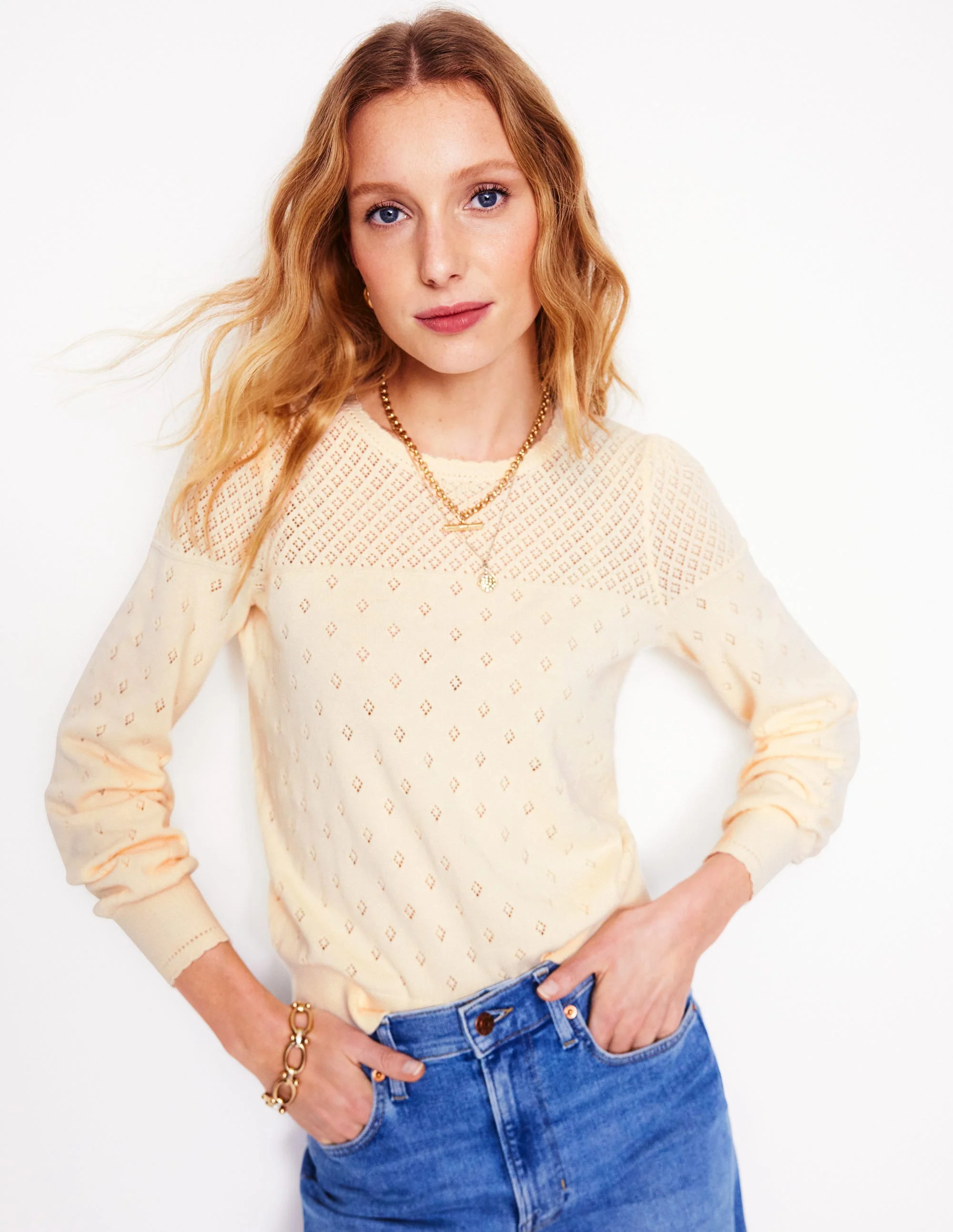 Rosalie Pointelle-Pullover-Warmes Naturweiß - Image 4