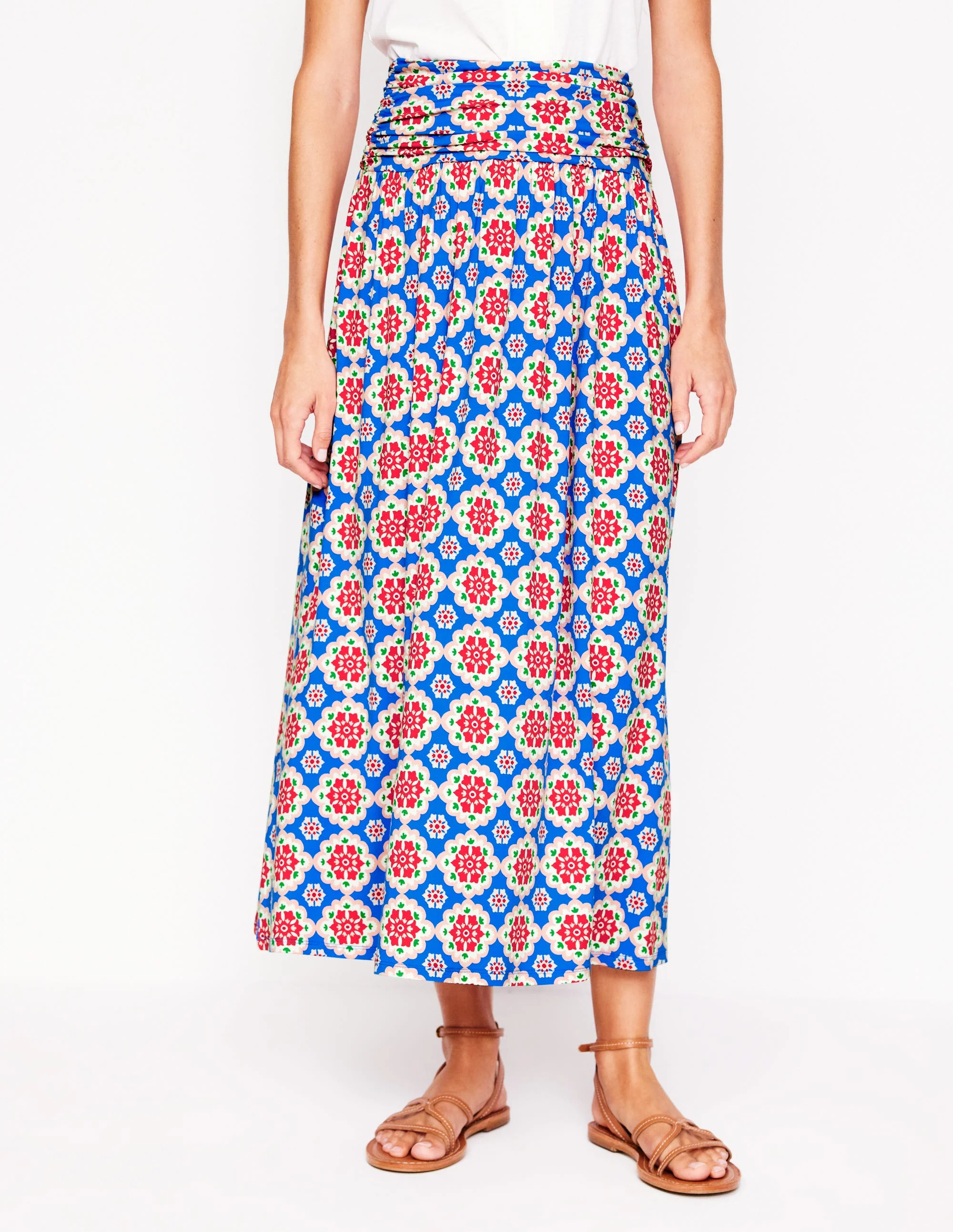 Rosaline Jersey-Rock-Himmelblau, Geometrische Blüten - Image 4