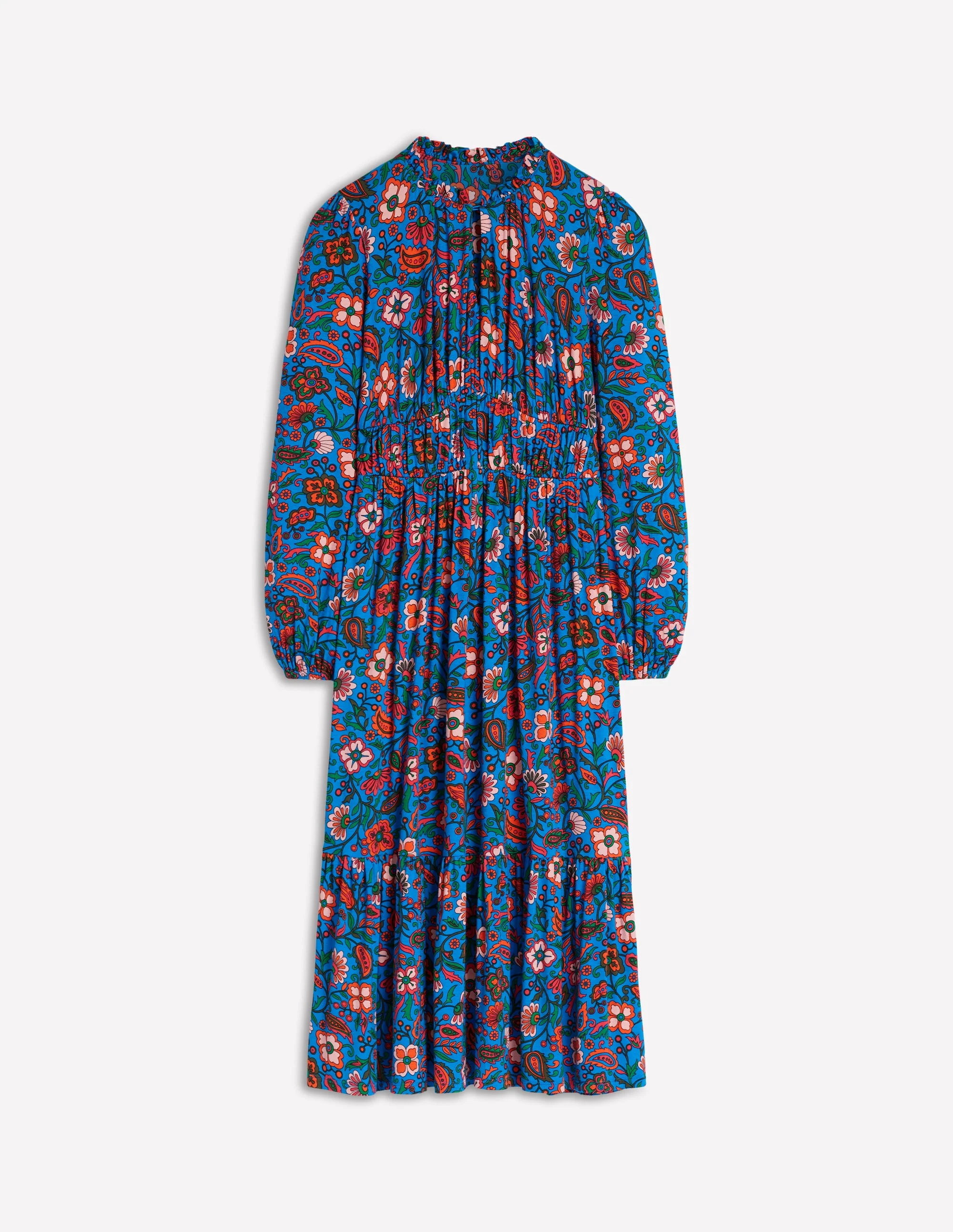 Rosamund Midi-Teekleid aus Jersey-Blau,Orientalisches Paradies - Image 5