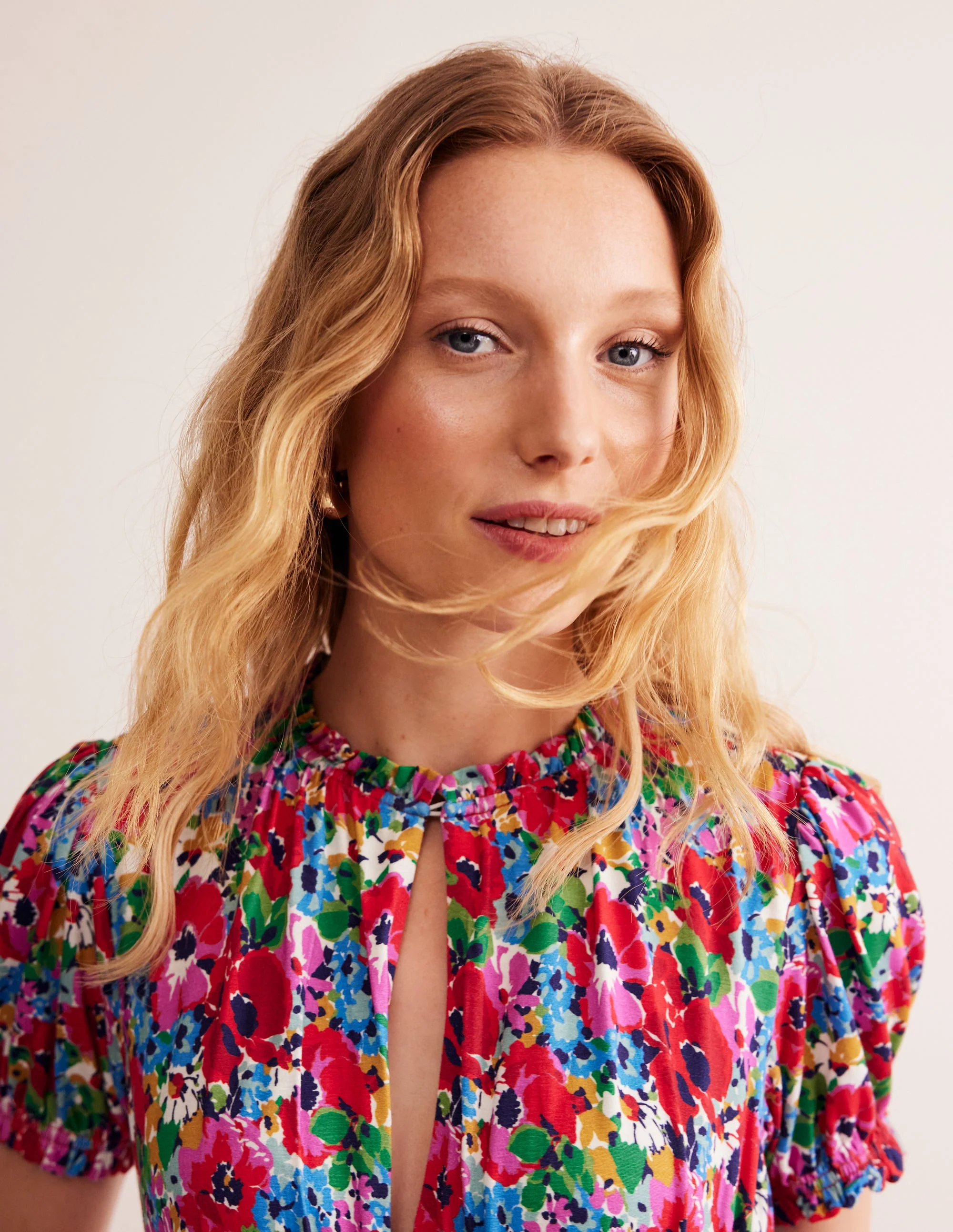 Rosanna Midi-Teekleid aus Jersey-Beacon Monkey Palm - Image 2