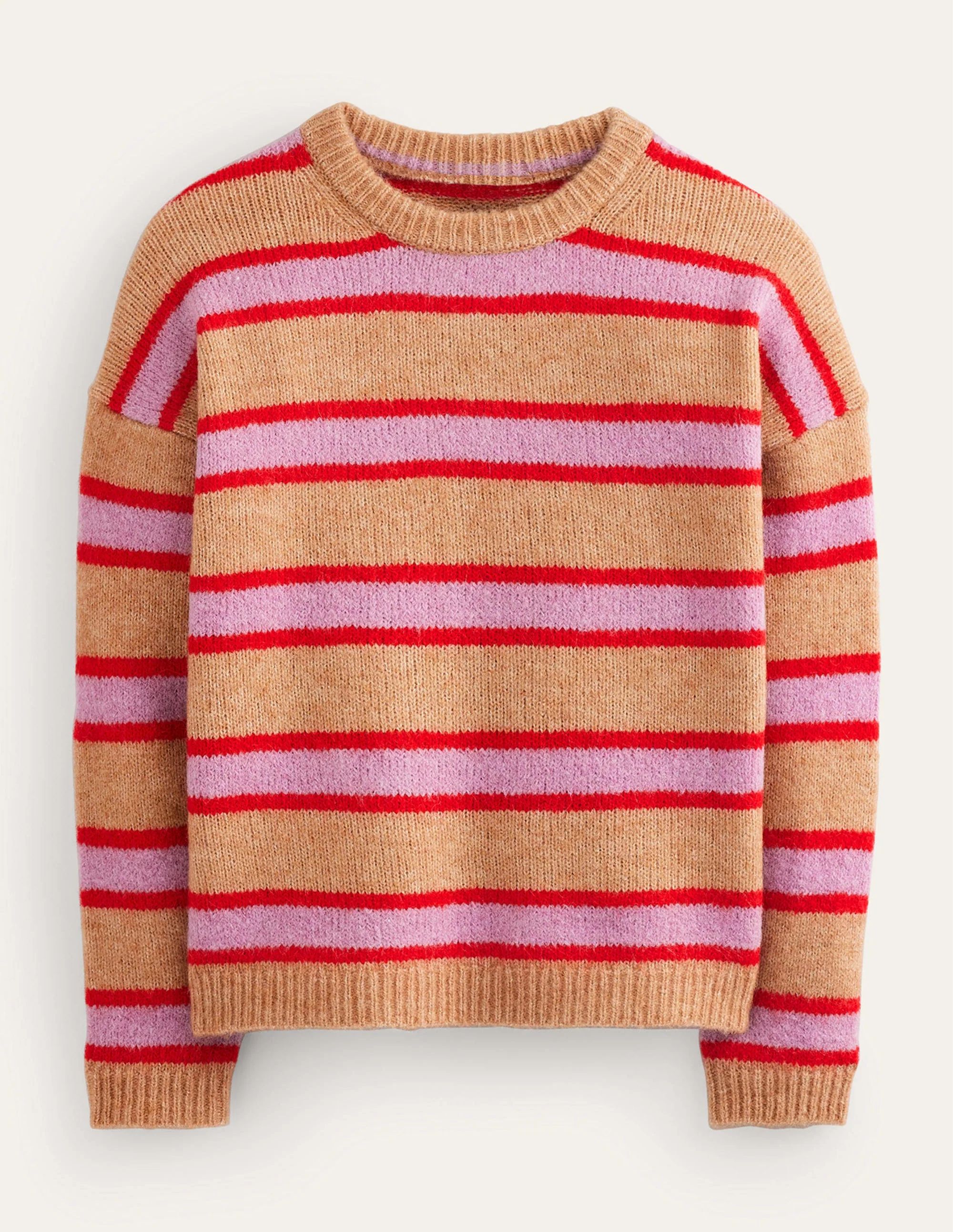 Rosemary Lockerer, flauschiger Pullover-Kamelbraun Meliert, Erdbeer-Sorbet - Image 7