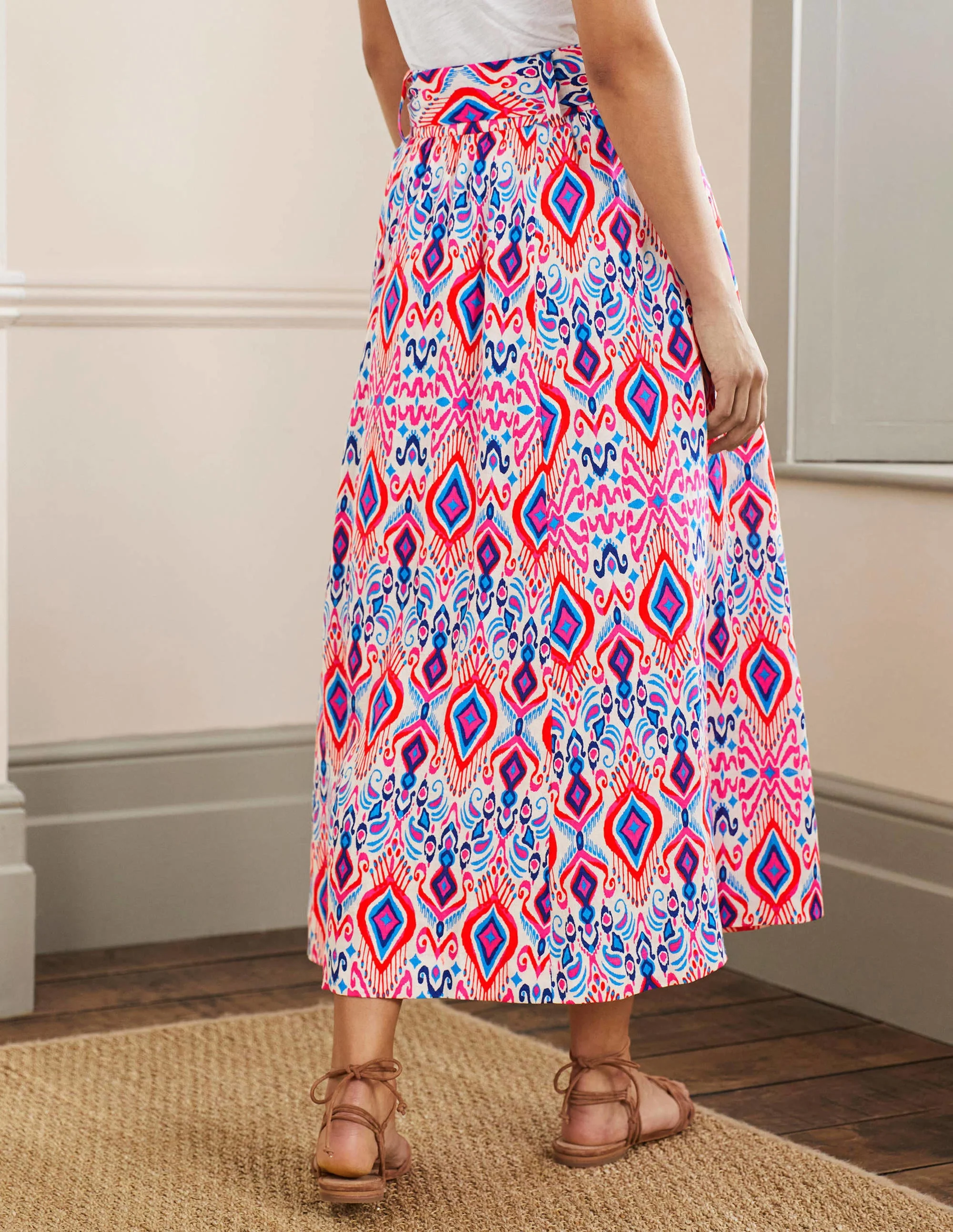 Rosemary Midirock aus Leinen-Ikat-Muster - Image 3