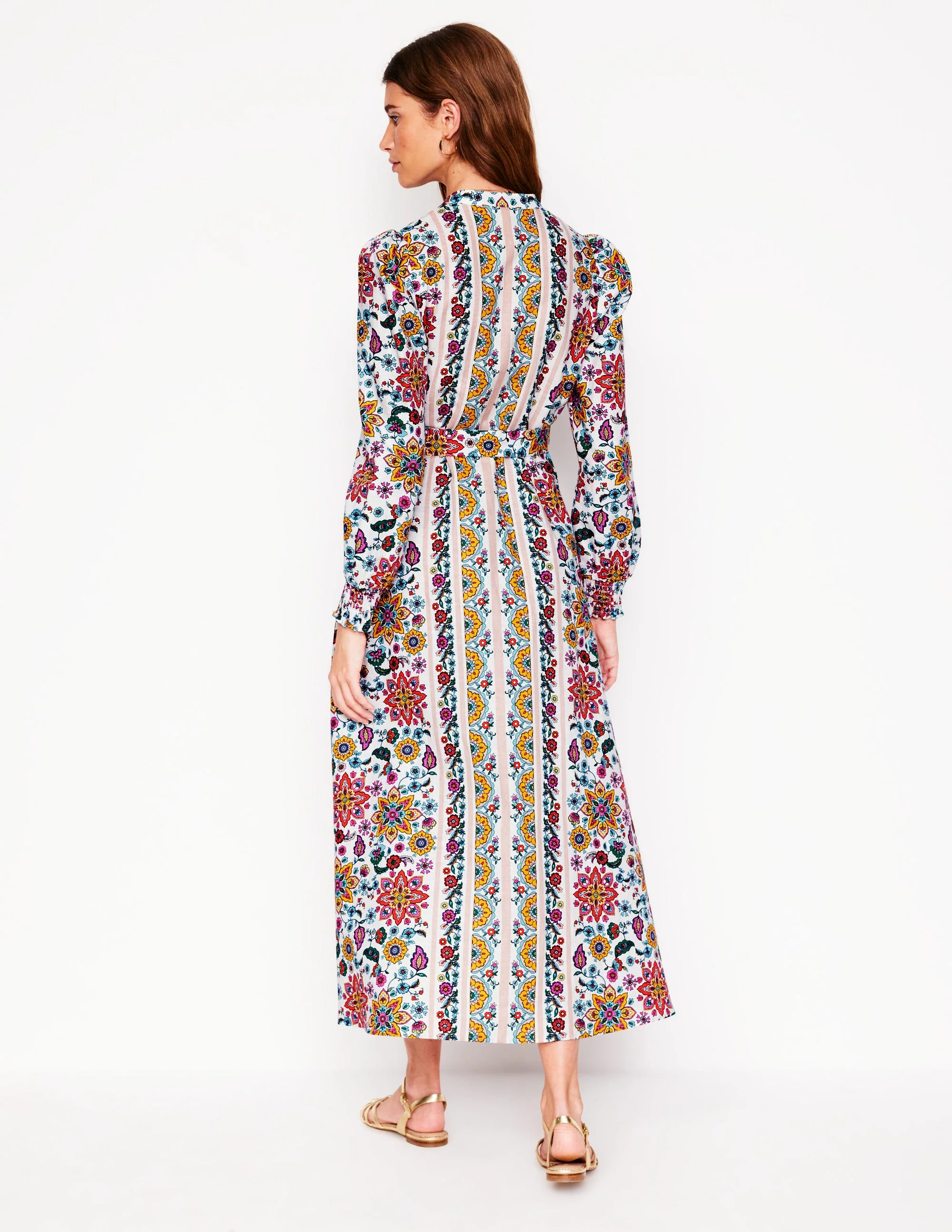 Ruby Hemdblusenkleid aus Leinenmischung-Naturweiß, Botanischer Zweig - Image 3