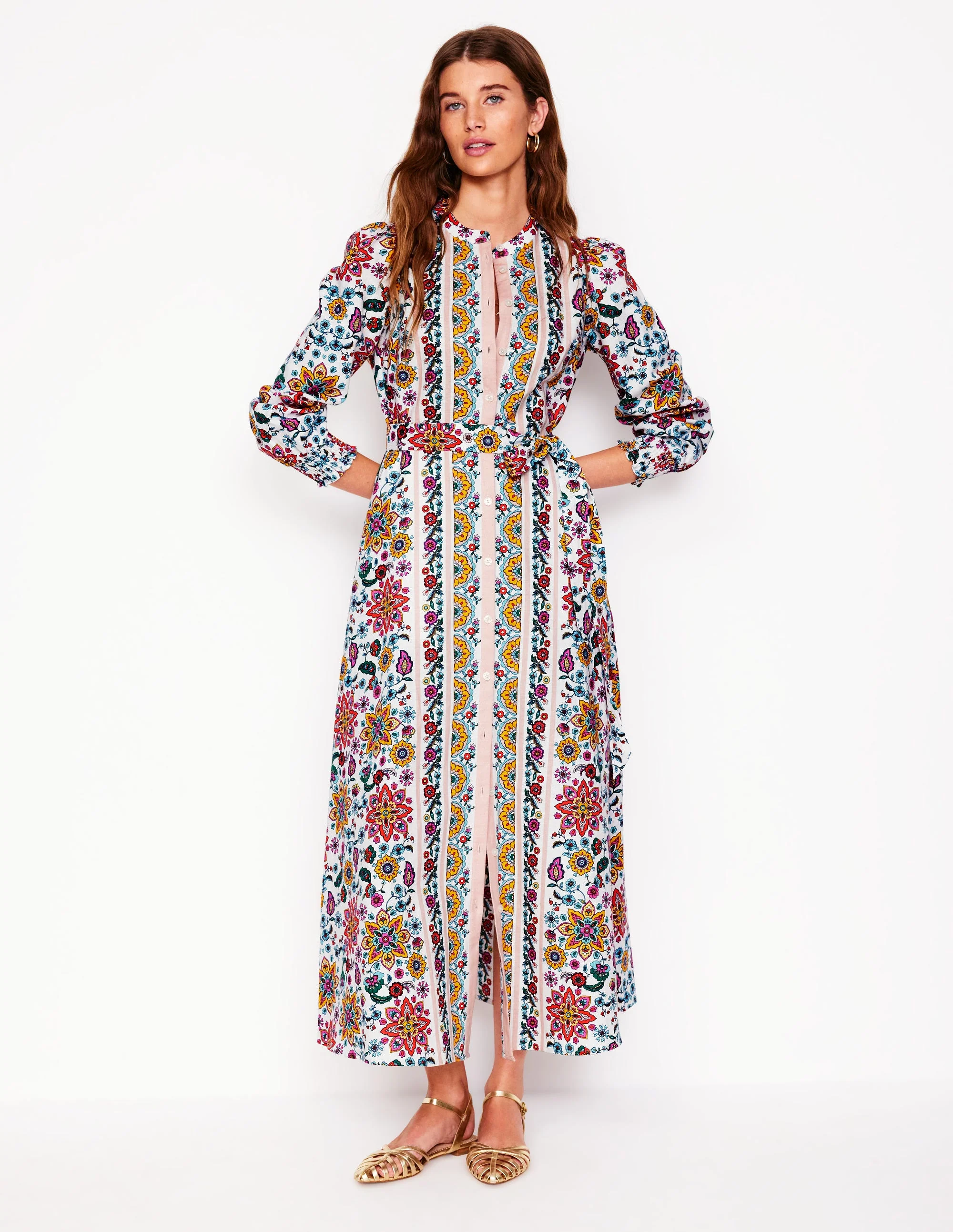Ruby Hemdblusenkleid aus Leinenmischung-Naturweiß, Botanischer Zweig - Image 4
