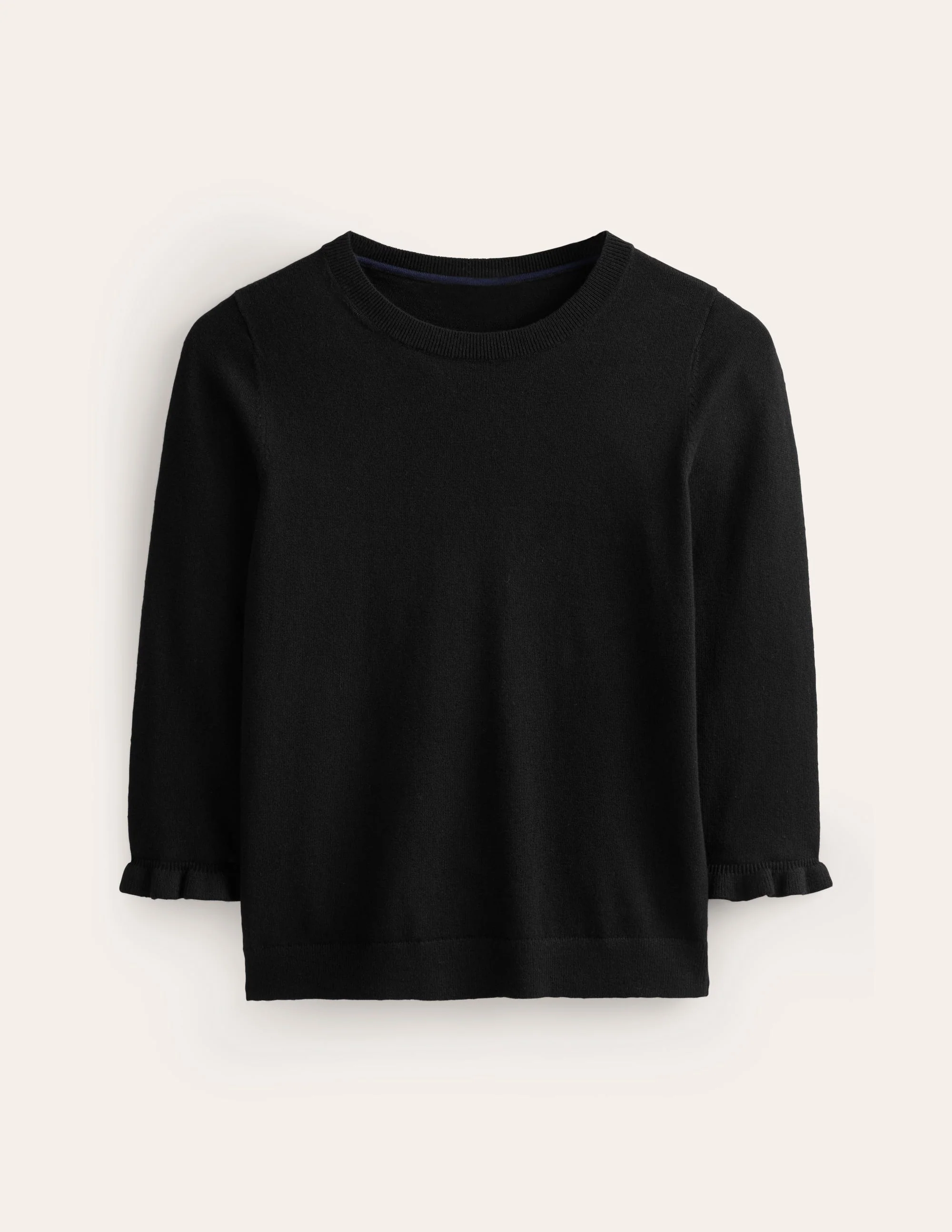 Rüschen-Pullover aus Baumwolle und Merinowolle-Schwarz - Image 5