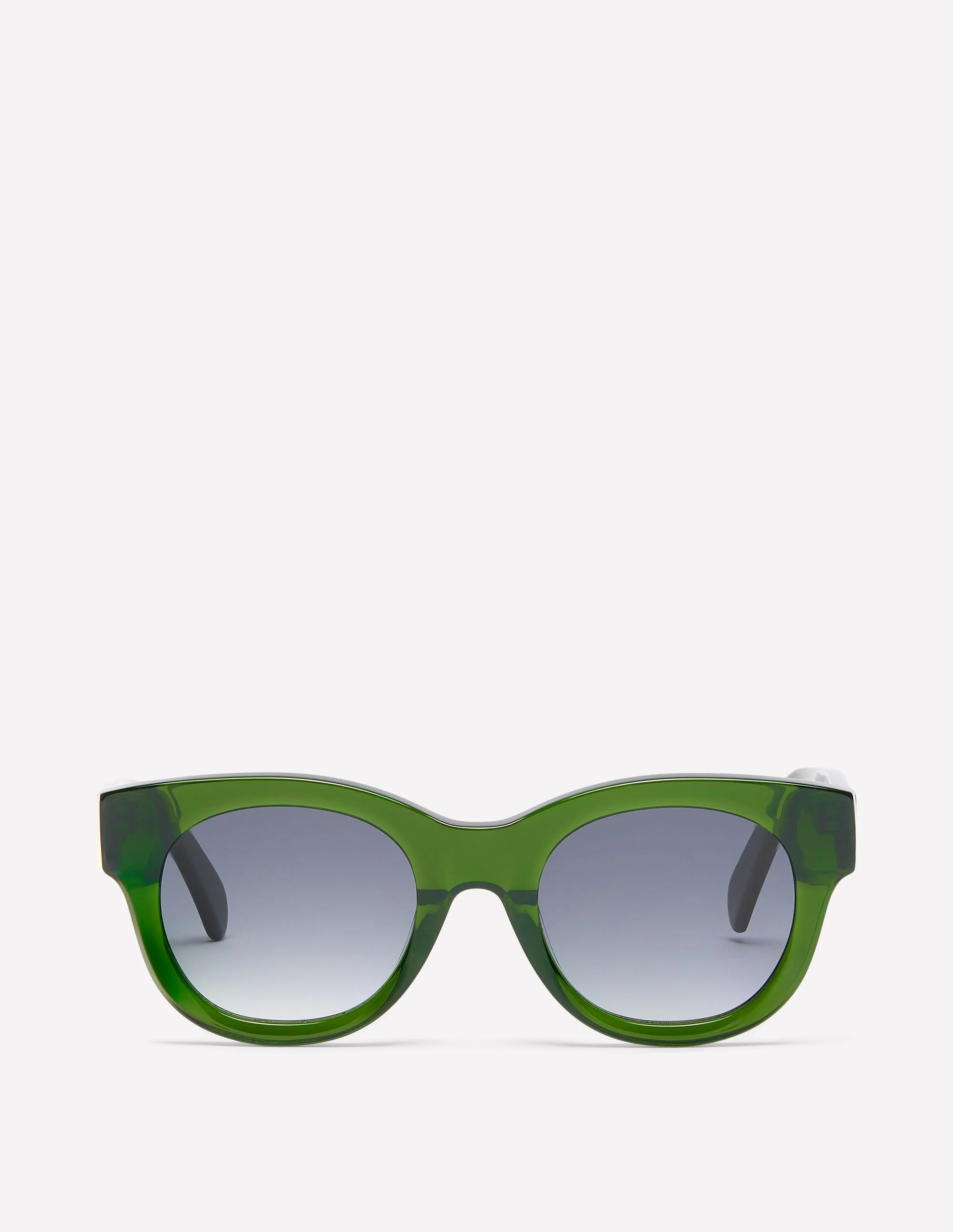 Runde Acetat-Sonnenbrille-Kristall Olivgrün