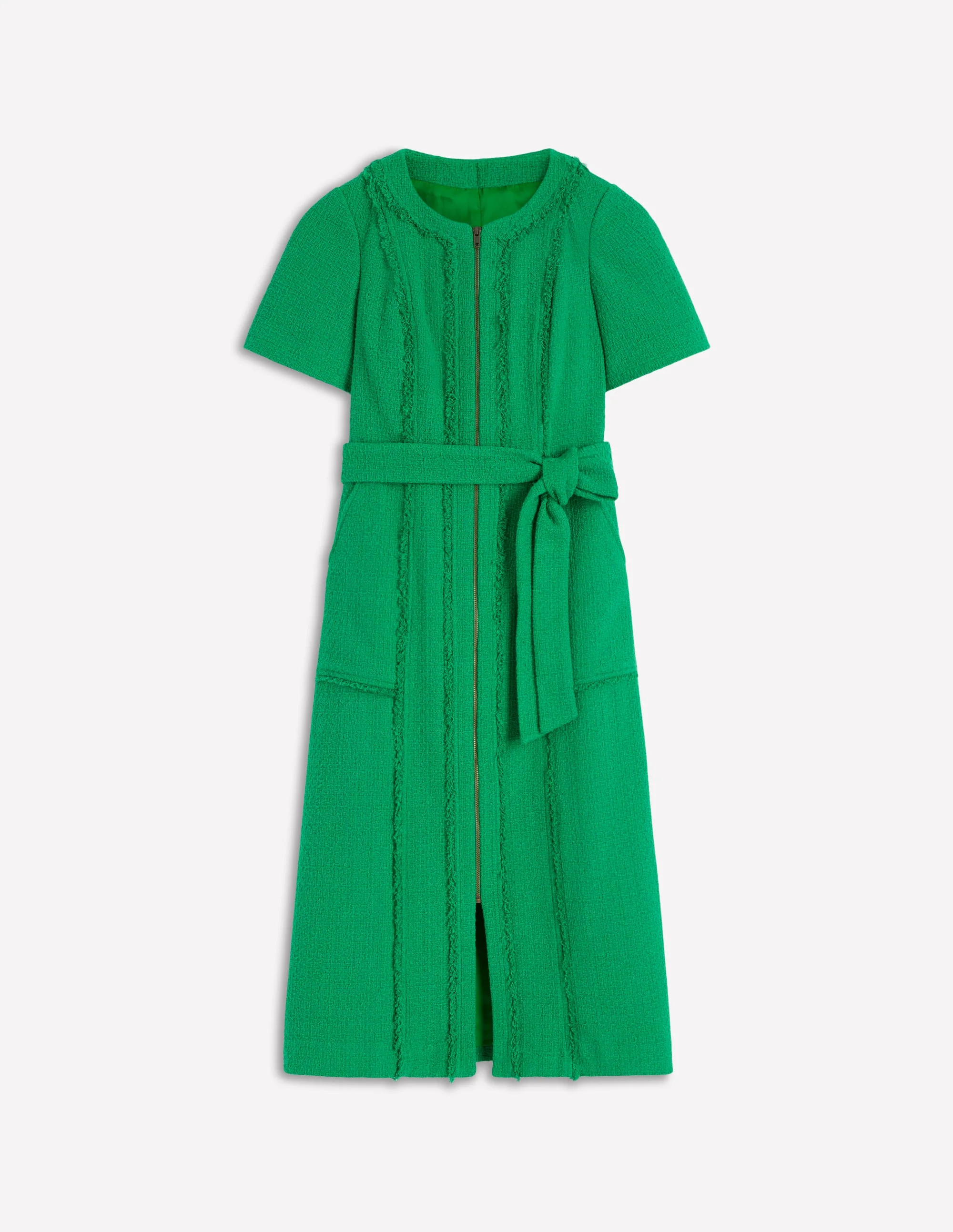 Ruth Texturiertes Kleid mit Reißverschluss-GRÜN - Image 5