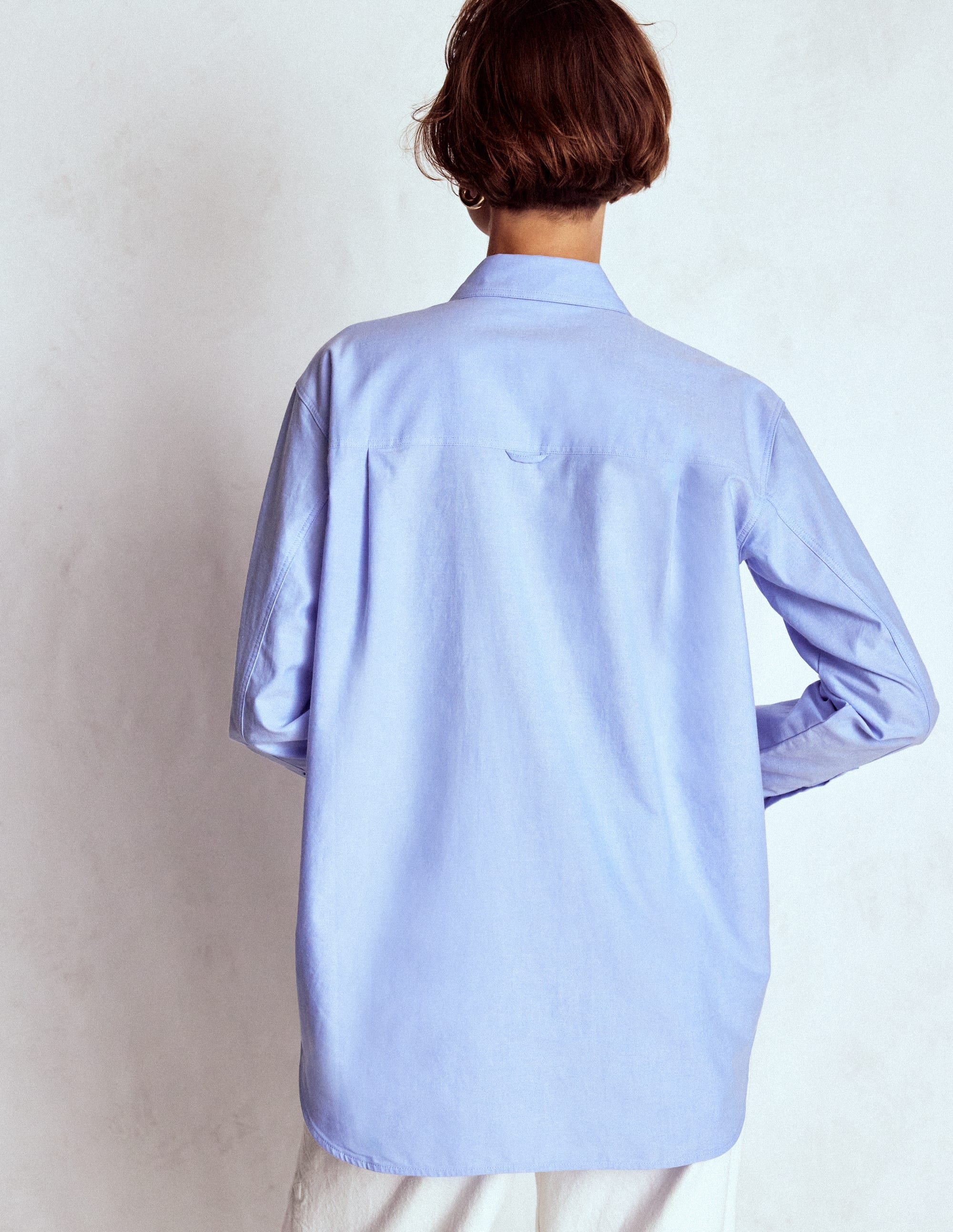 Sadie Lockeres Baumwollhemd-Oxford-Blau - Image 4