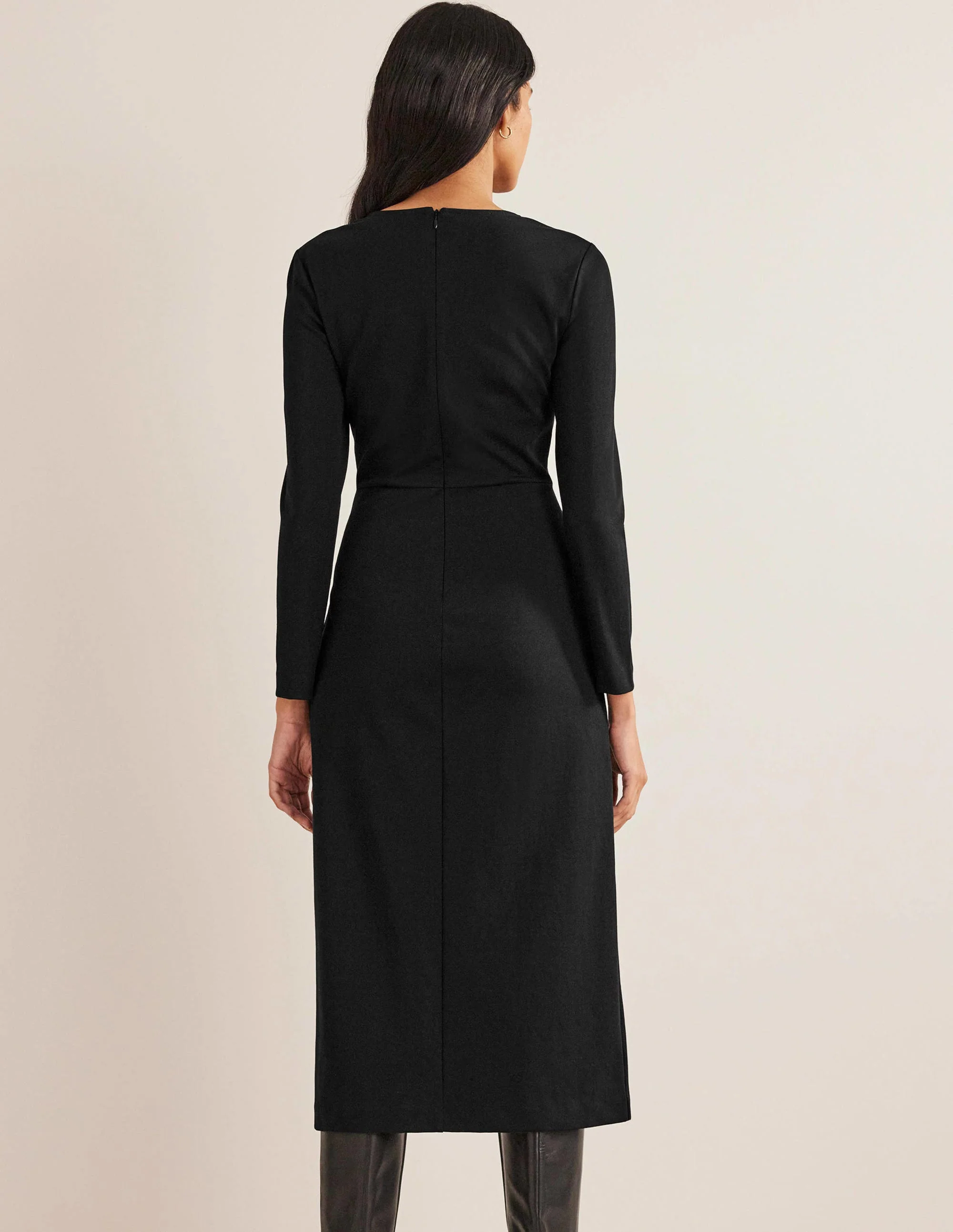 Säulen-Midikleid aus Jersey-Schwarz - Image 3