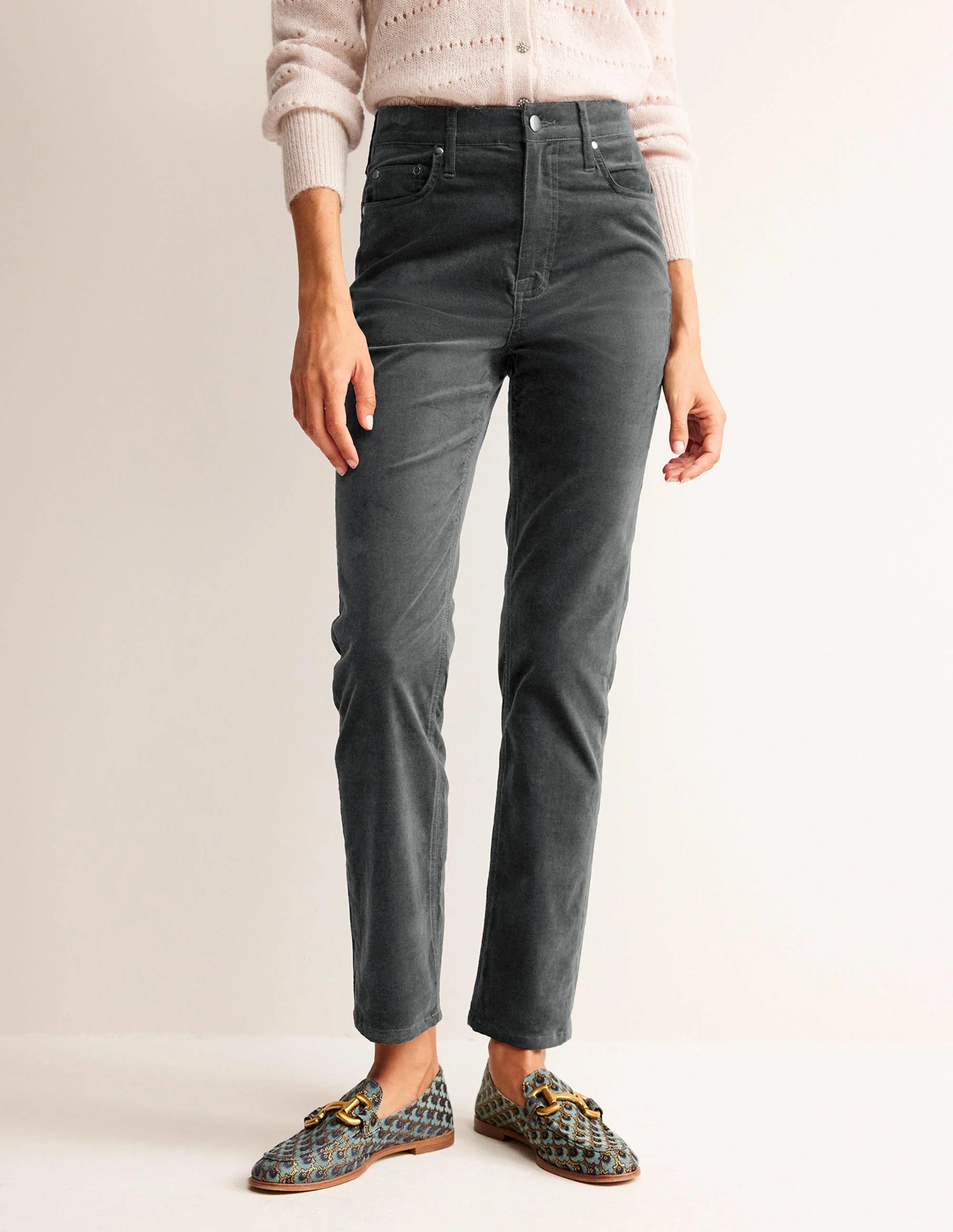 Samtjeans mit Five-Pocket-Design-Asphalt - Image 4