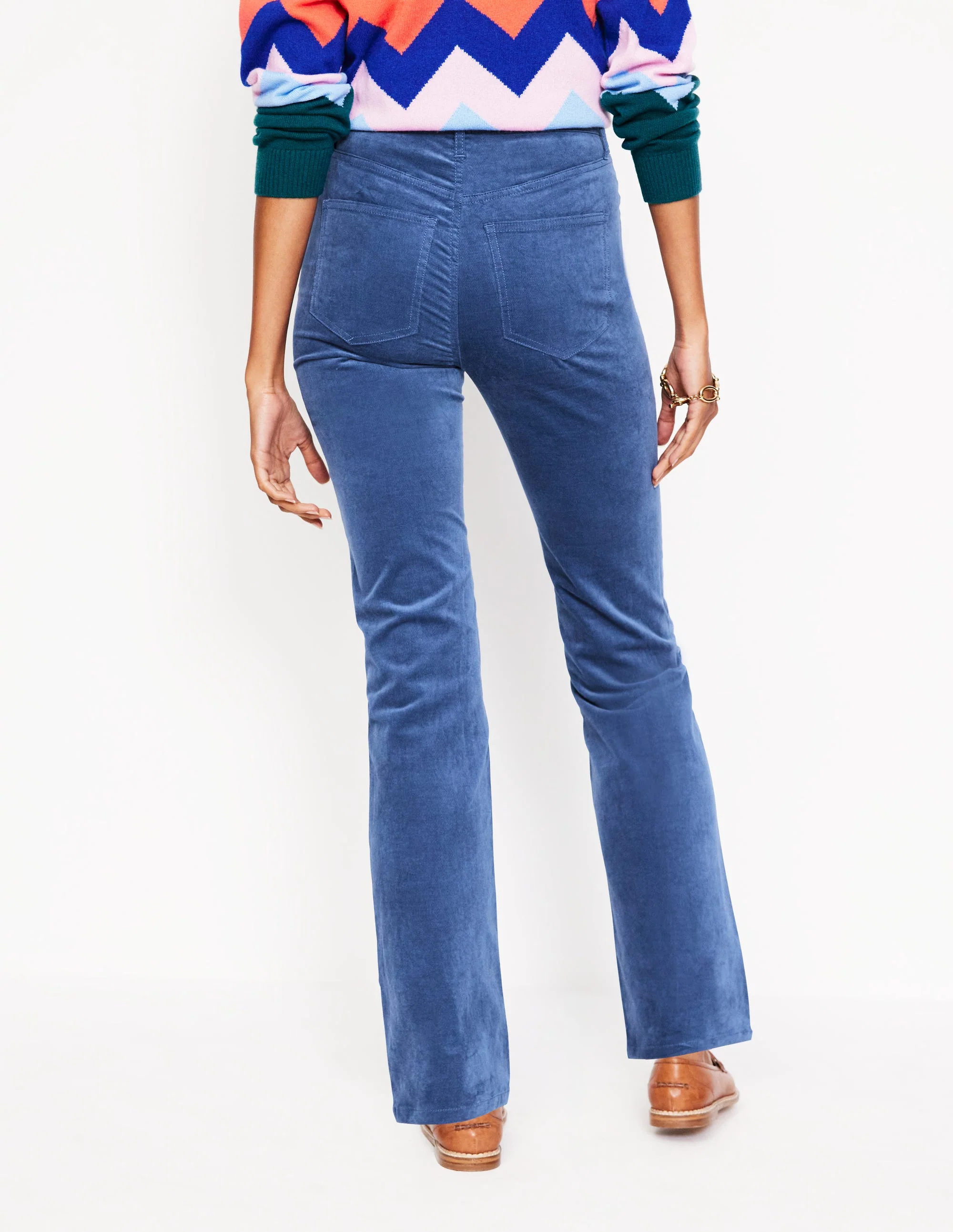 Samtjeans mit Five-Pocket-Design-Denim-Blau - Image 3