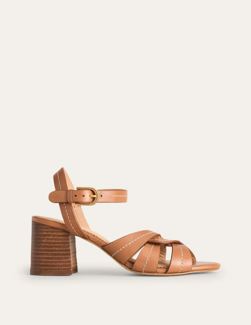 Sandalen mit Blockabsatz-Hellbraun - Image 2