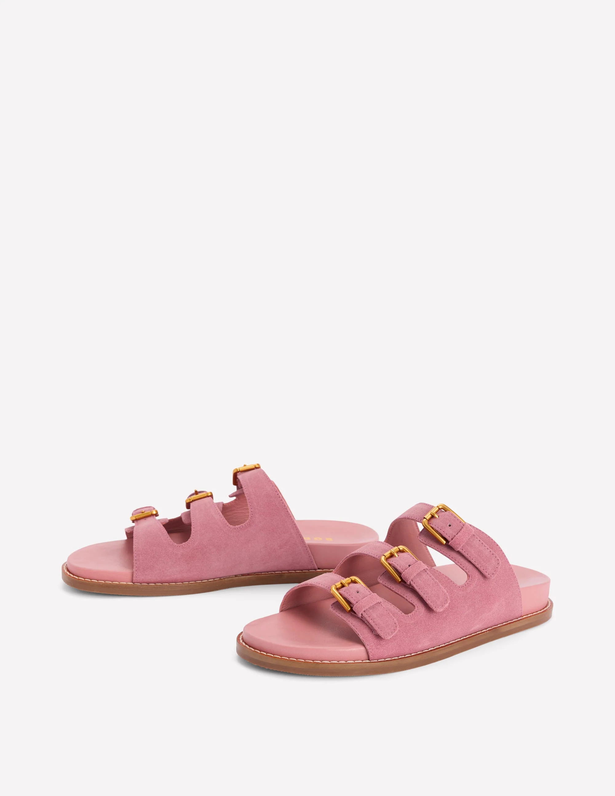 Sandalen mit drei Riemen und Fußbett-Altrosa - Image 3