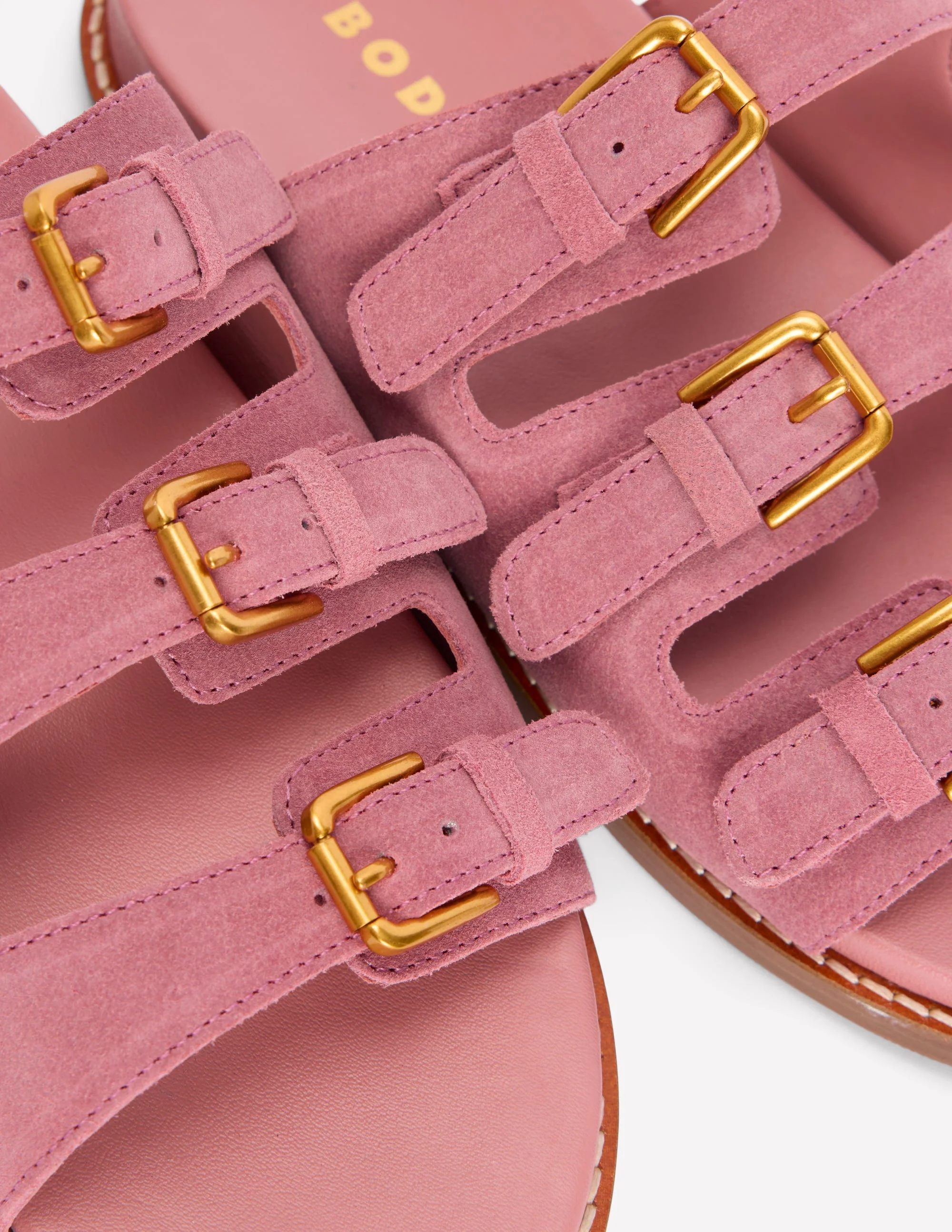 Sandalen mit drei Riemen und Fußbett-Altrosa - Image 4